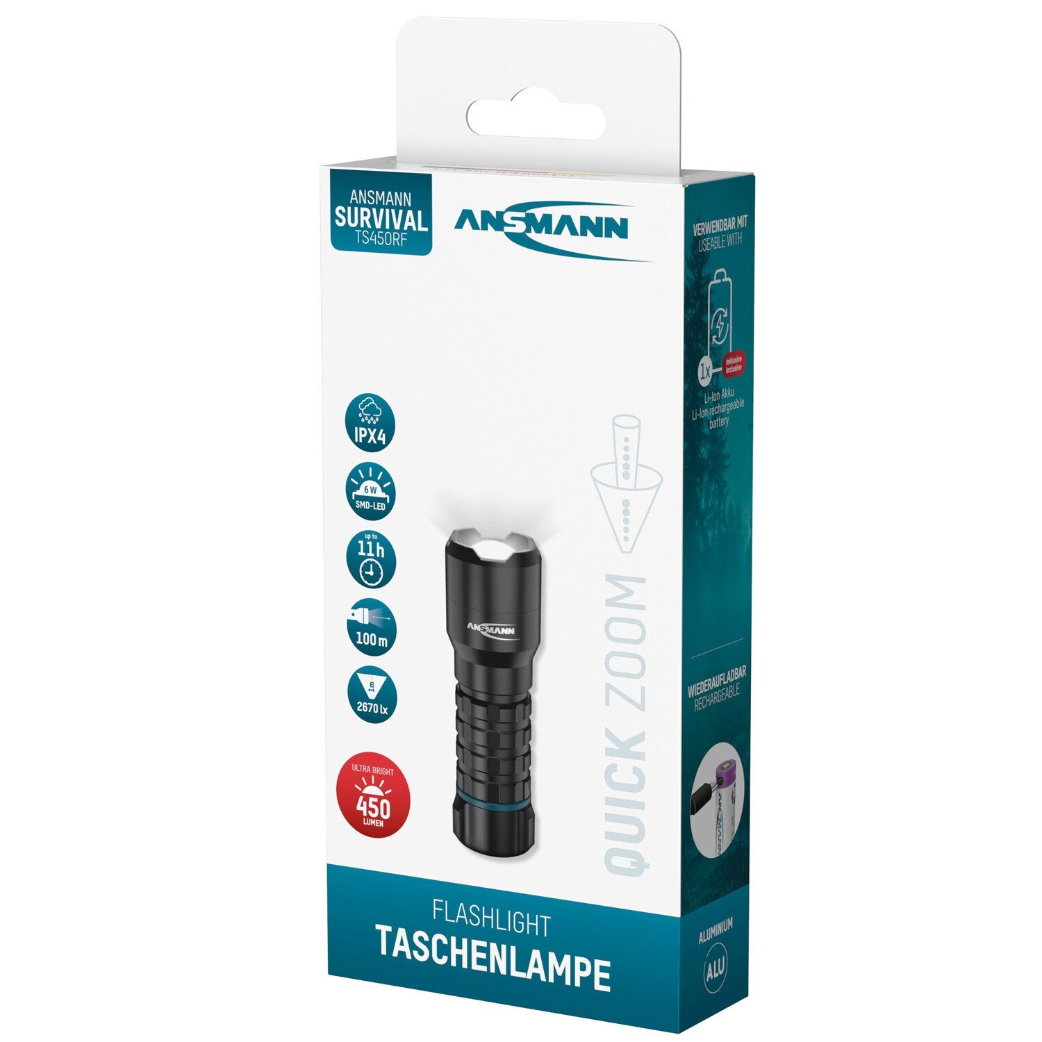 ANSMANN AG Taschenlampe Taschenlampe Survival TS450RF