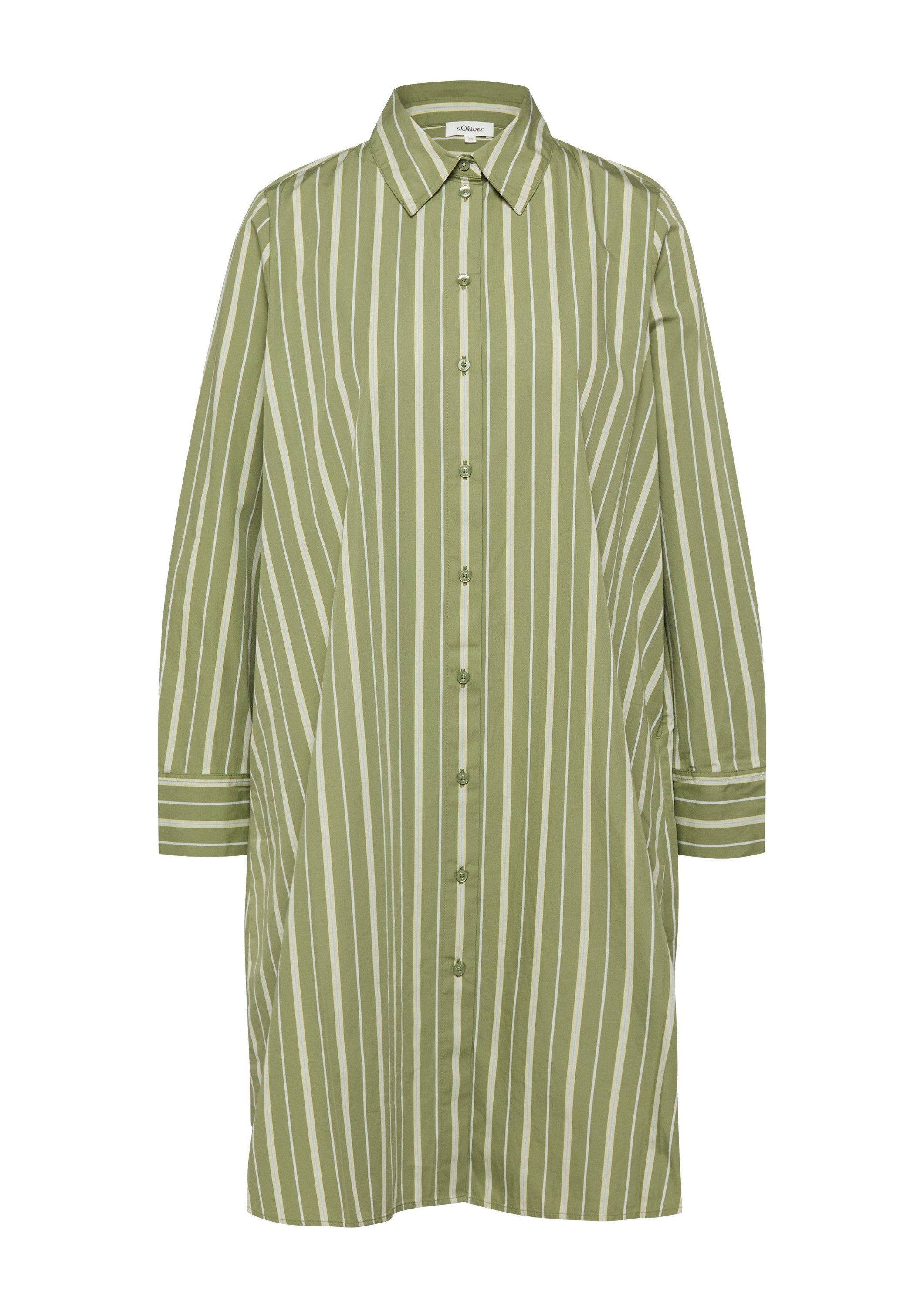 s.Oliver Midikleid Kleid Hemdkleid aus Popeline in A-Linie