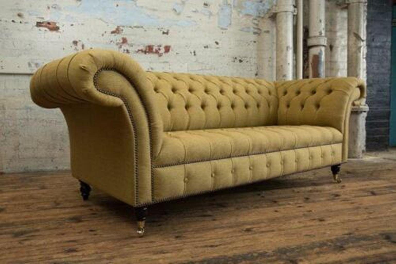 Textil Couch 3+1 Garnitur Lehn Sofagarnitur Stoff Sofa Chesterfield-Sofa, JVmoebel Sitzer Polster