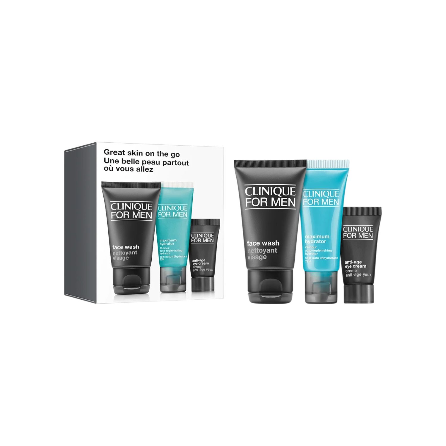 CLINIQUE Gesichtspflege-Set Clinique GREAT SKIN ON THE GO - Gesichtspflegeset, 3-tlg.