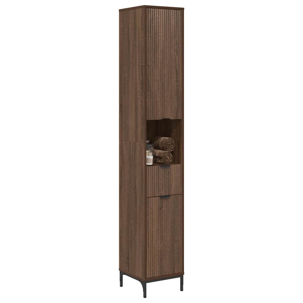 vidaXL Badezimmerspiegelschrank Bad hoher Schrank Braune günstig online kaufen