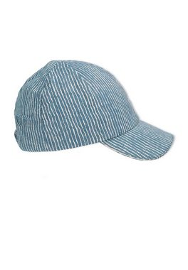 Sterntaler® Beanie Baseball-Cap (1-St) Baseball-Cap - Basecap in Mittelblau mit weißen Streifen - Cap für Kinder gestreifte Cappie mit elastischem Gummizug und UV-Schutz 15+