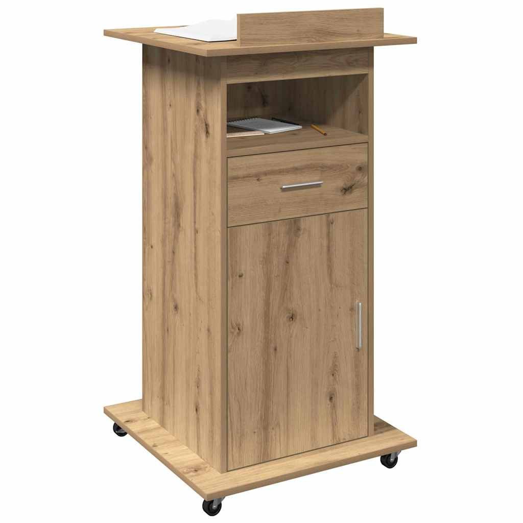 vidaXL Schreibtisch Podium Artisan-Eiche Holzwerkstoff 55 x 55 x 107 cm (1-St)