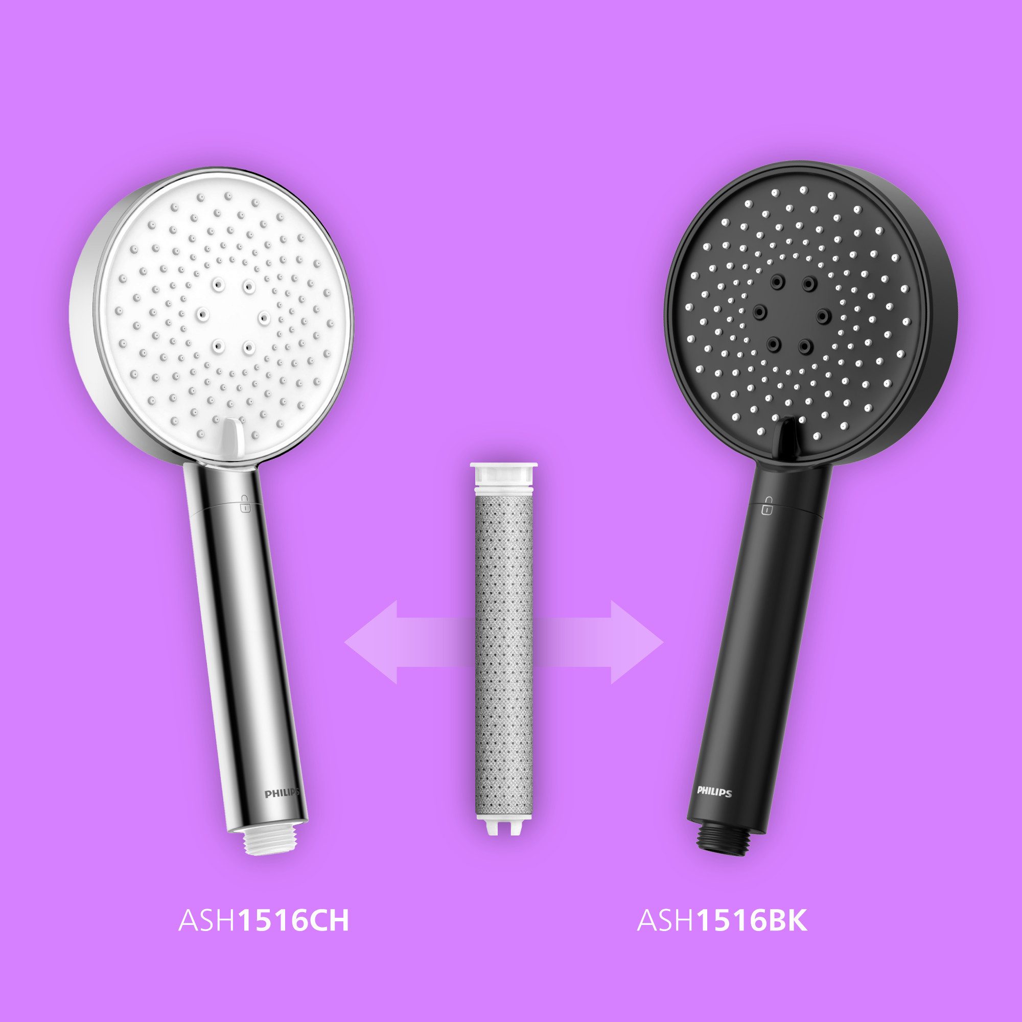 Philips Wasserfilter Philips ASH138/10 Ersatzfilter 3x für Duschbrause ASH1516, Zubehör für Philips ASH1516, entfernt Chlor, Sedimente, Blei+Pestizide für reine – Bild 2 von 3