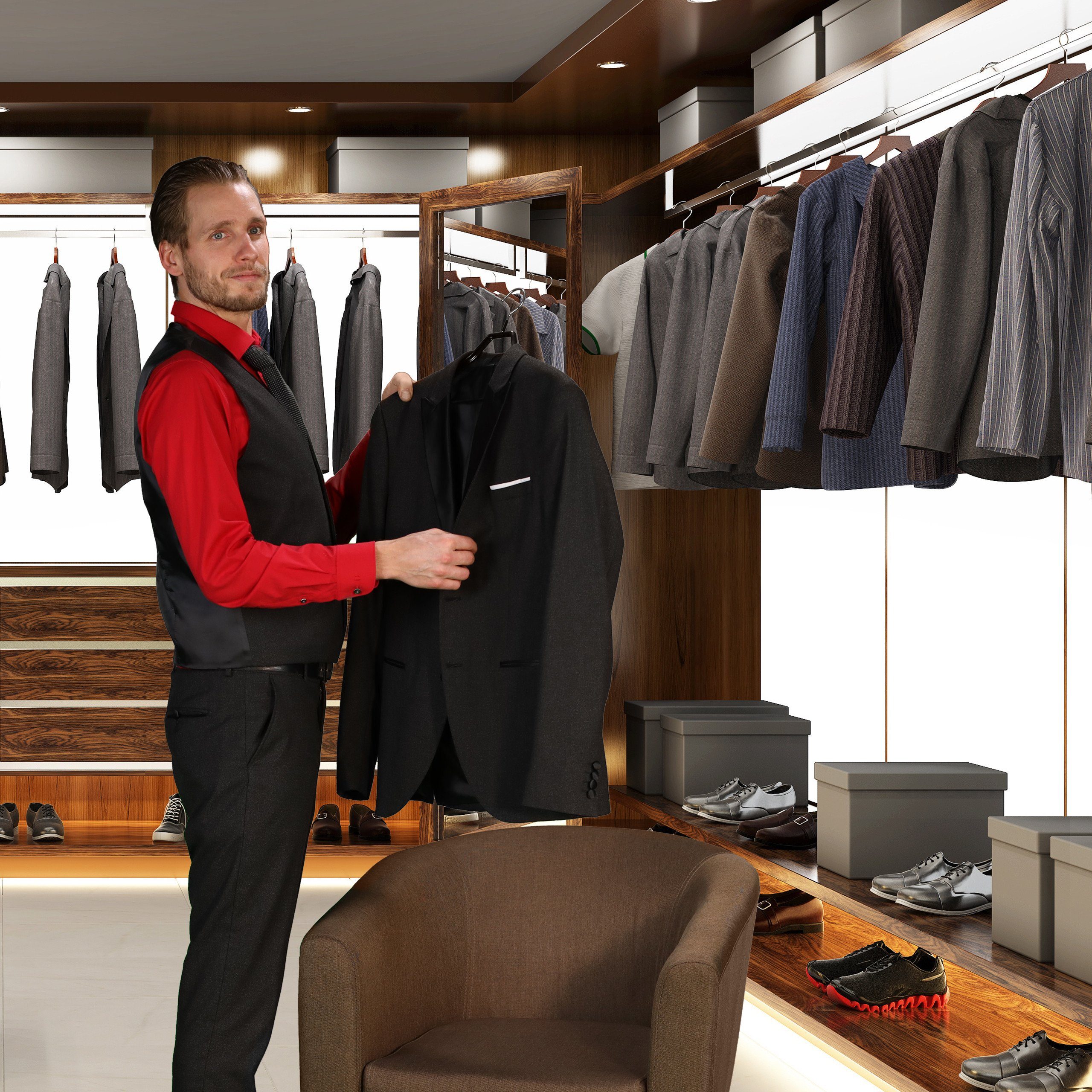 relaxdays Kleiderbügel 10er Set schwarze Anzugbügel günstig online kaufen