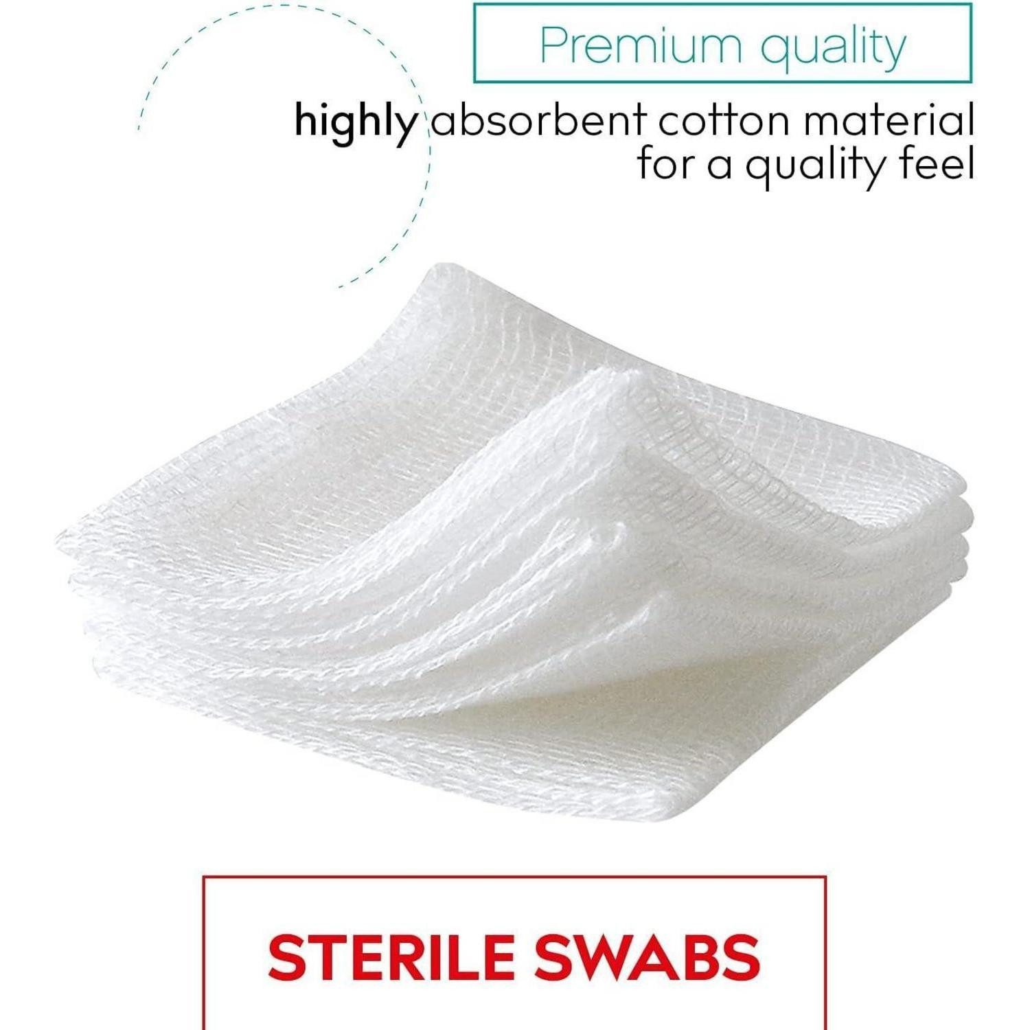 LuxusKollektion Bandagierunterlage Mulltupfer steril nichtklebend saugfähig 8lagig 10x10 cm (100er Pack)