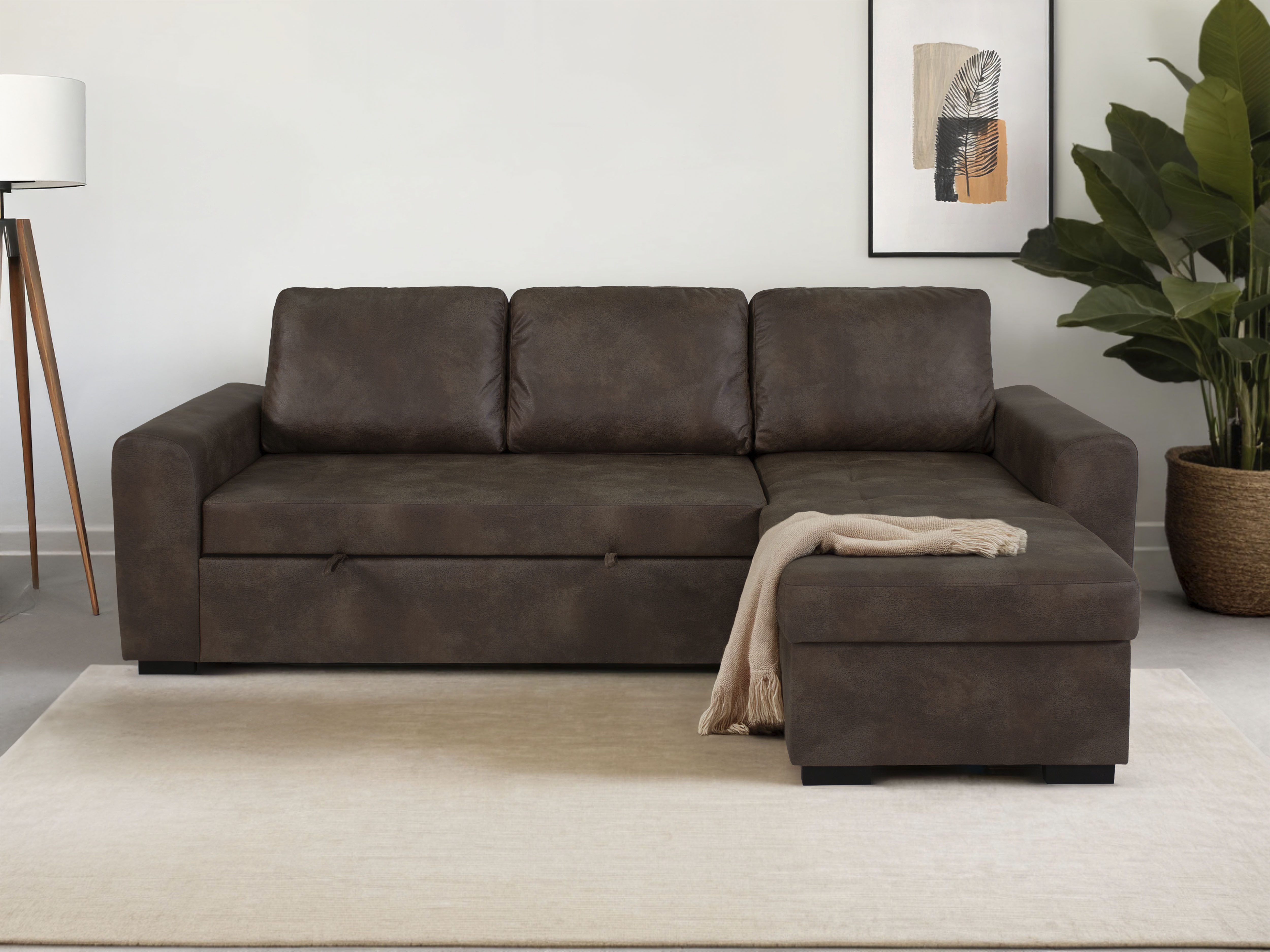 OTTO home Ecksofa Poll L-Form, B: 245 cm, mit Schlaffunktion & Bettkasten