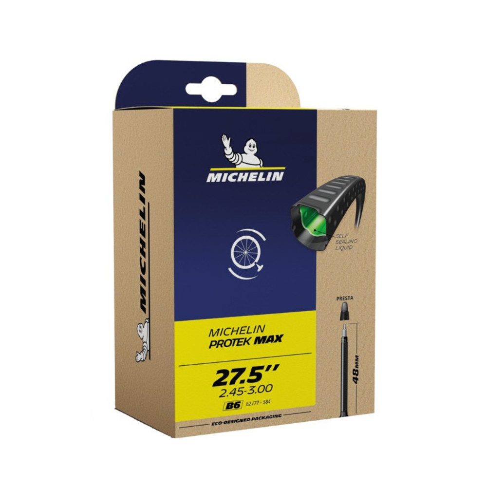 Michelin Fahrradschlauch Schlauch B6 Protek Max 27.5x2.45-3.0 62/77-584 SV 48 mm