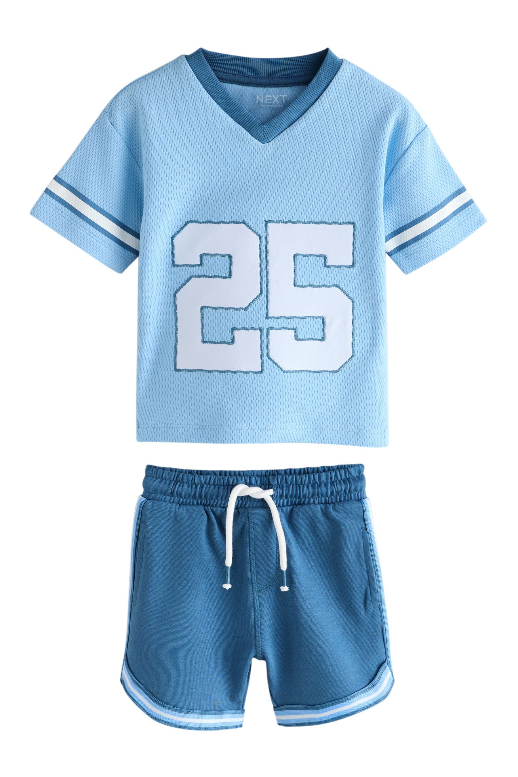 Next Shirt & Hose Varsity-Set mit Kurzarmtop und Shorts (2-tlg)