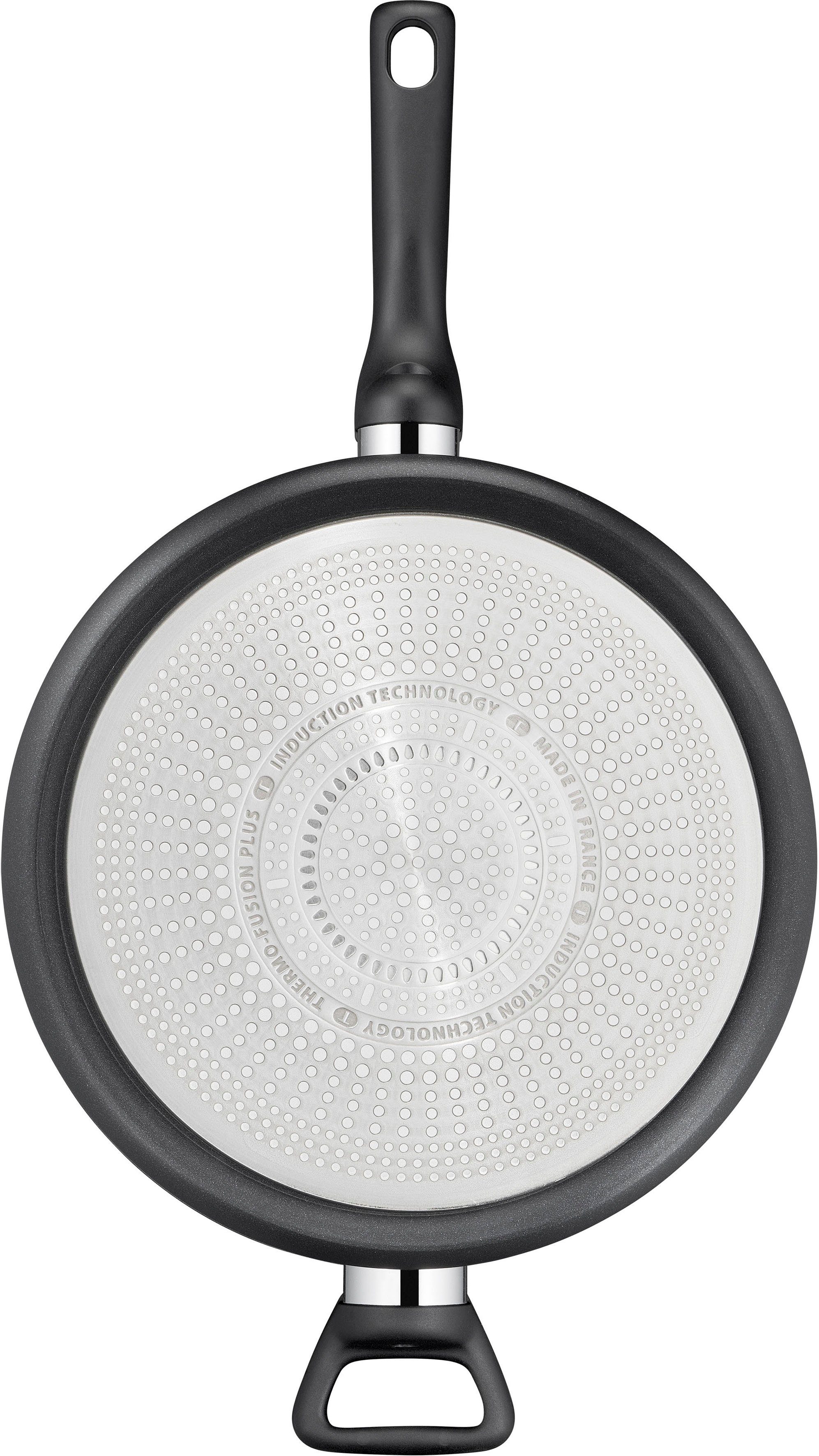 Tefal Schmorpfanne Hard Titanium Pro, Aluminium, Induktionspfanne, Temperaturanzeiger, Made In France, Glasdeckel,28 cm