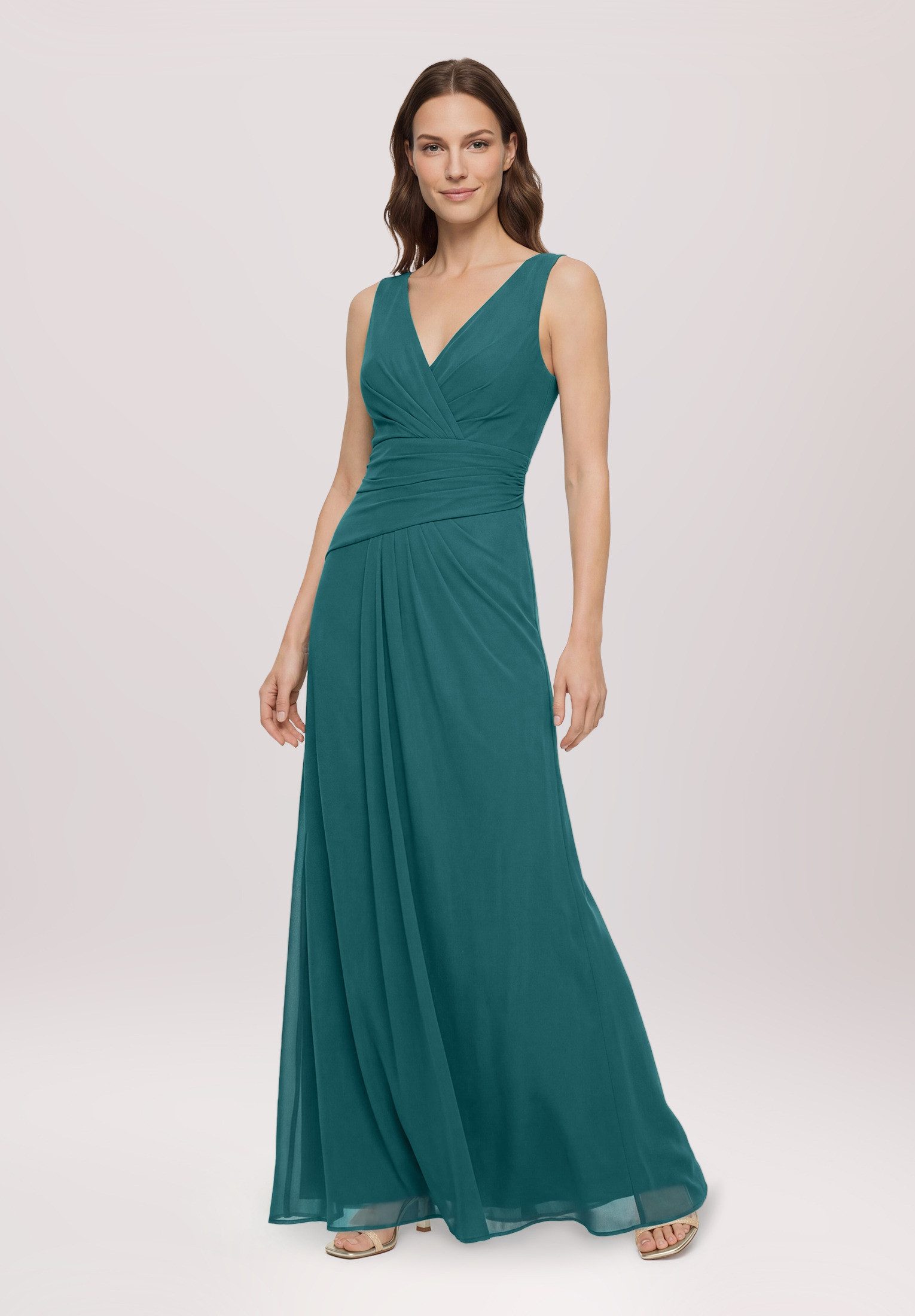 Vera Mont Abendkleid Damen mit V-Ausschnitt Falten