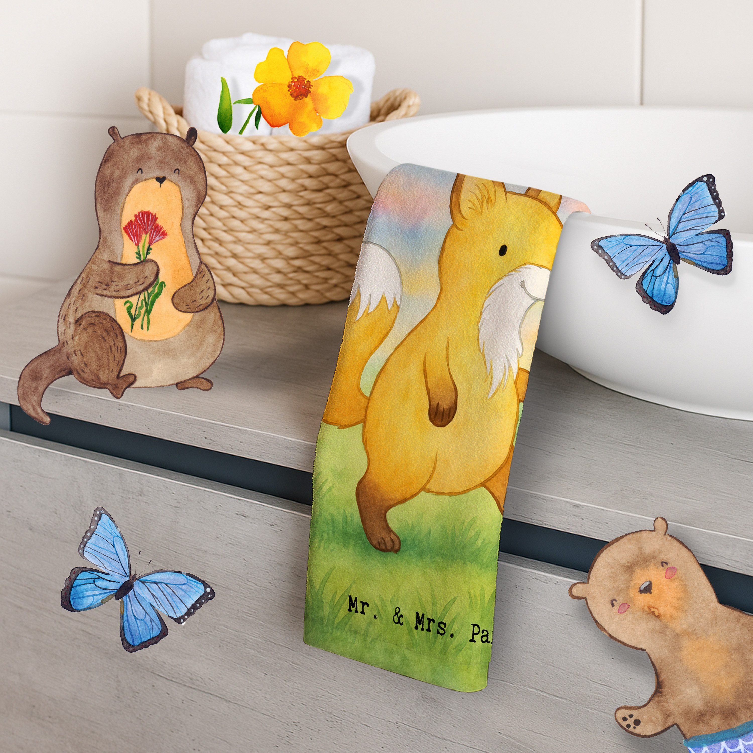 Mr. & Mrs. Panda Handtuch Fußballer Leidenschaft Design, Gästehandtuch, Weiß, Witzig, Beruf, Ge, Kunstfaser (Packung, 1-St)