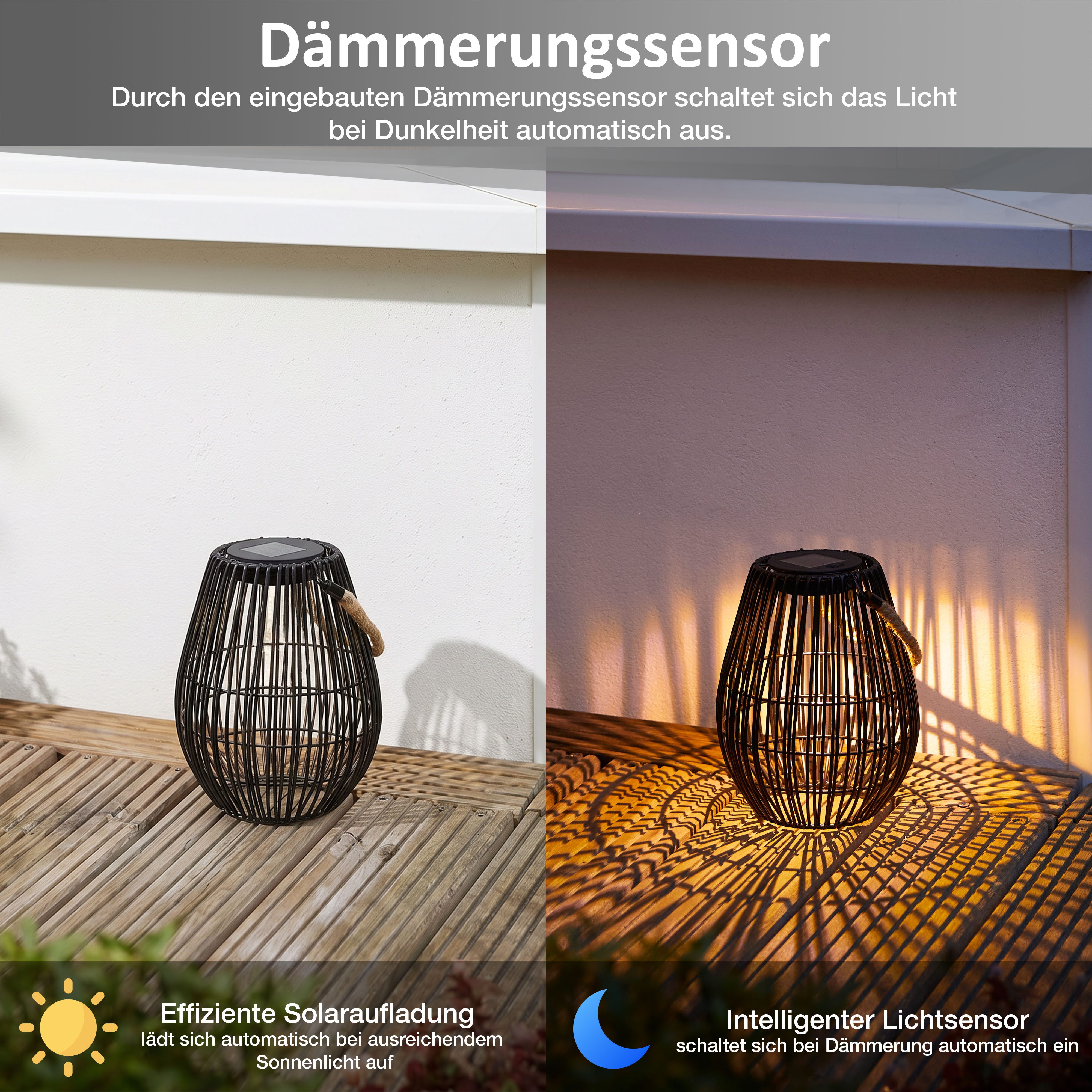Northpoint LED Laterne Solar LED Laterne mit Farbwechsel für Garten und Balkon