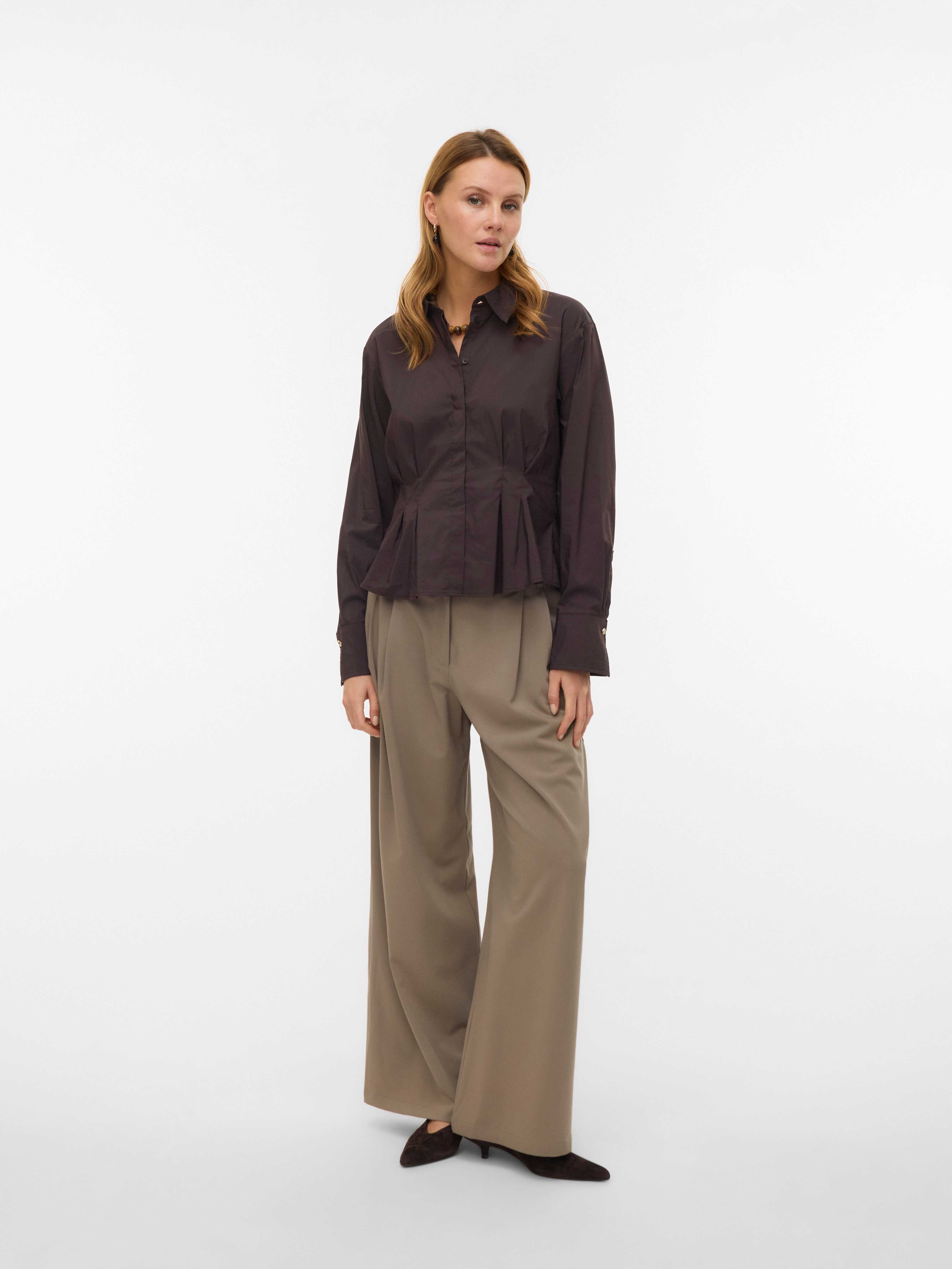 Vero Moda Anzughose VMSTELLA MW WIDE PLEAT PANT NOOS Materialmix, oversize – Bild 4 von 5