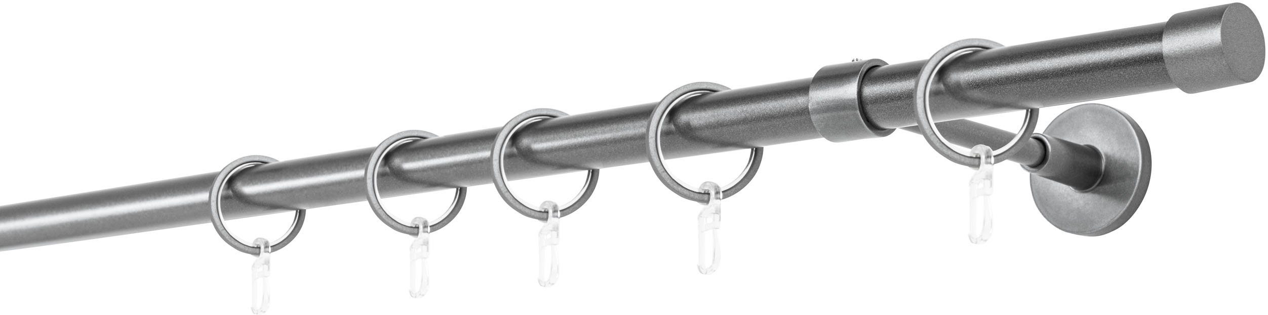 mydeco Gardinenstange 20mm Cap Wandträger 14 cm, 1-läufig, Fixmaß, verschraubt, Aluminium