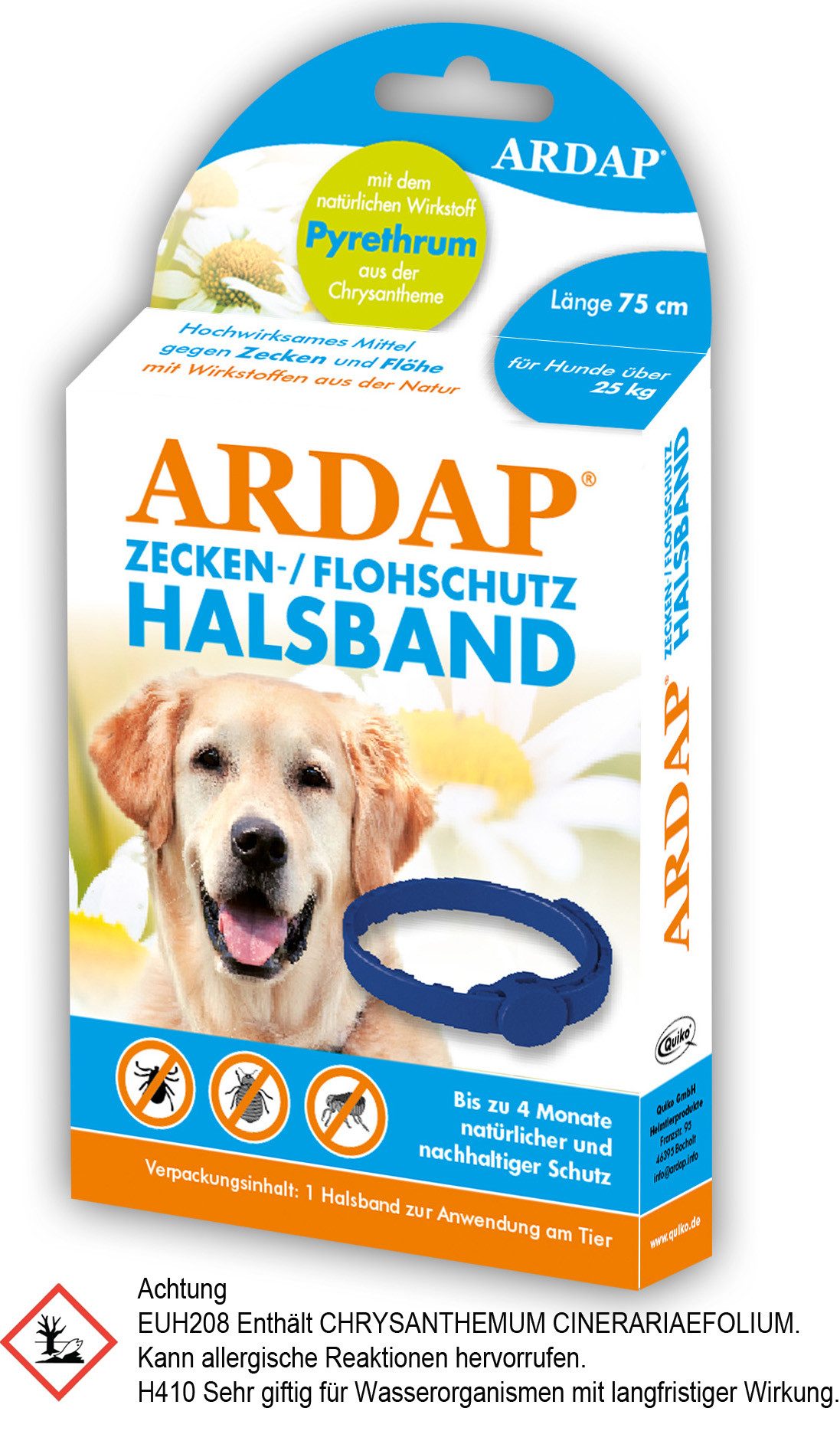 Ardap Flohhalsband Ardap Zecken- und Flohhalsband für große Hunde über 25 kg