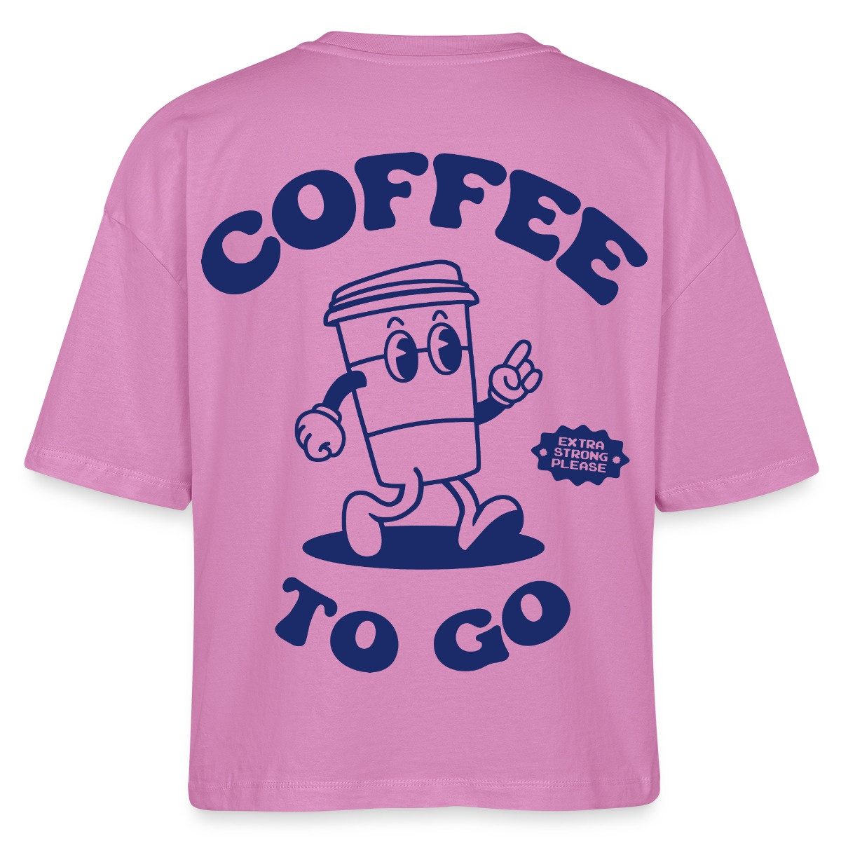 T-Shirt Coffee To Go Illustration Retro Boxy Shirt Damen