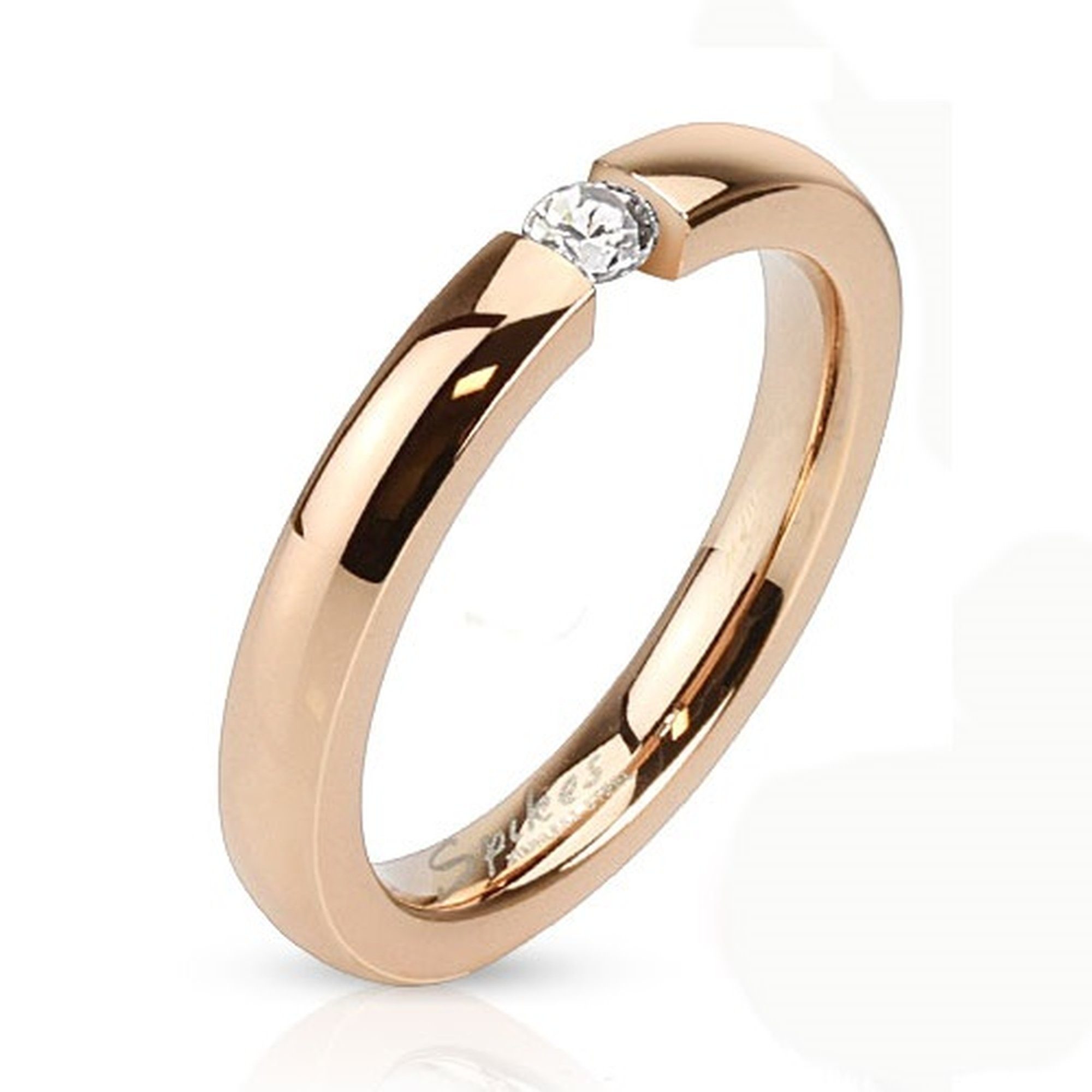 Fingerring Damen Ring Verlobungsring weißem Kristall Stein