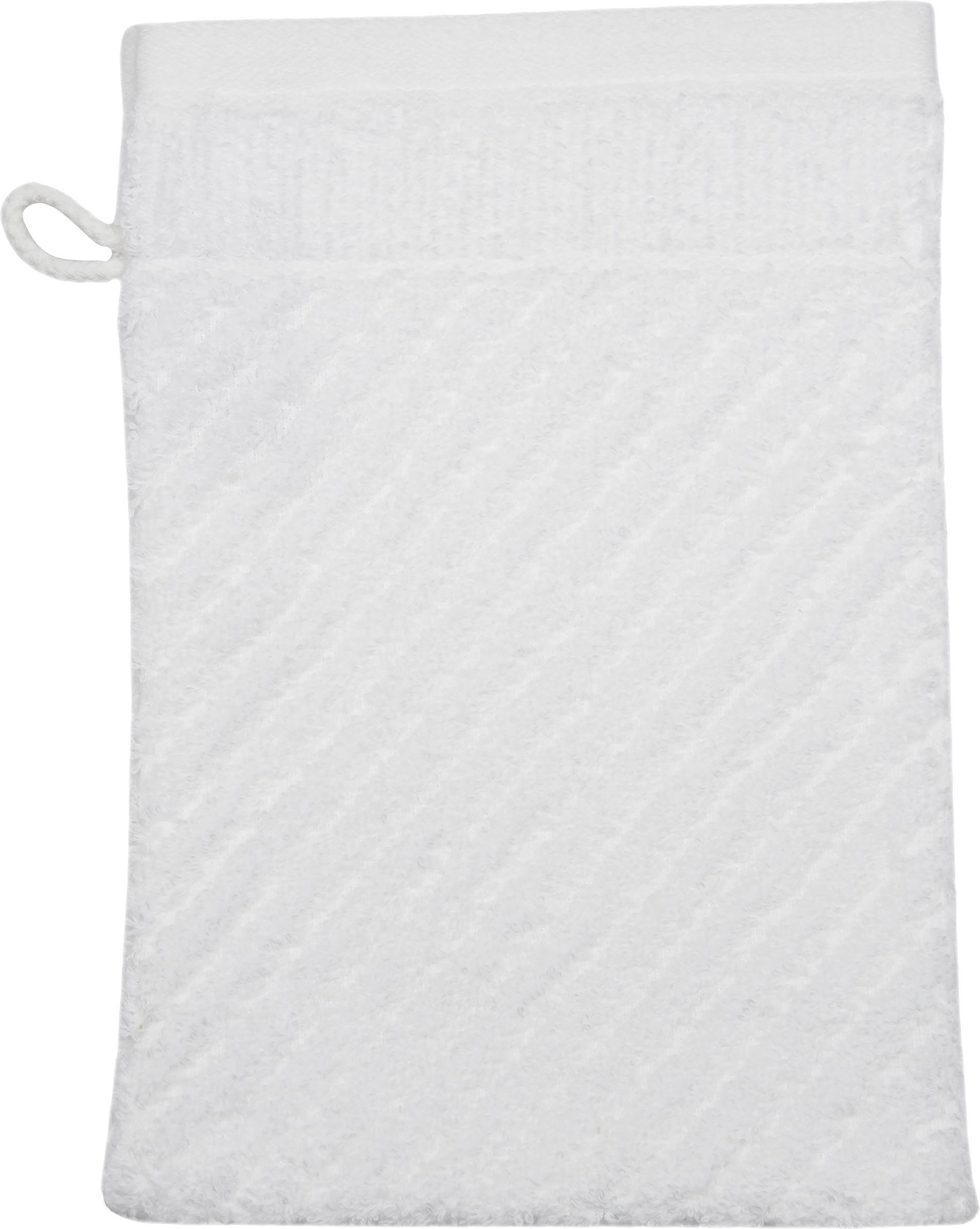 ROSS Velourslabel mit Waschhandschuh (6-tlg), weiß Smart Uni-Rippe