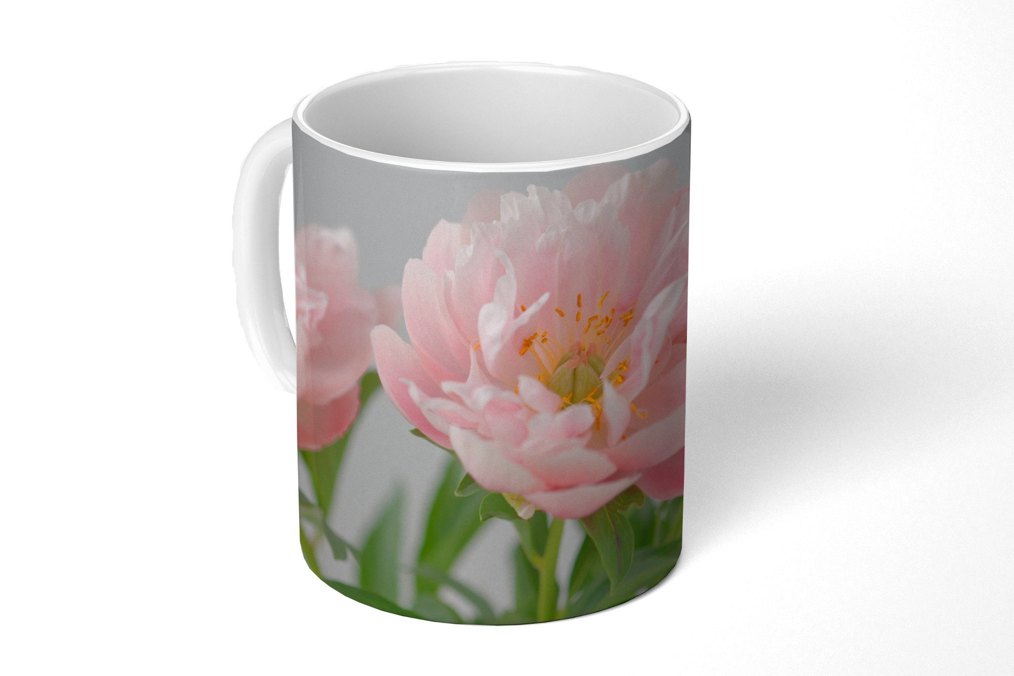 MuchoWow Tasse Blumenstrauß aus rosa Pfingstrosen, Keramik, Kaffeetassen, Teetasse, Becher, Teetasse, Geschenk