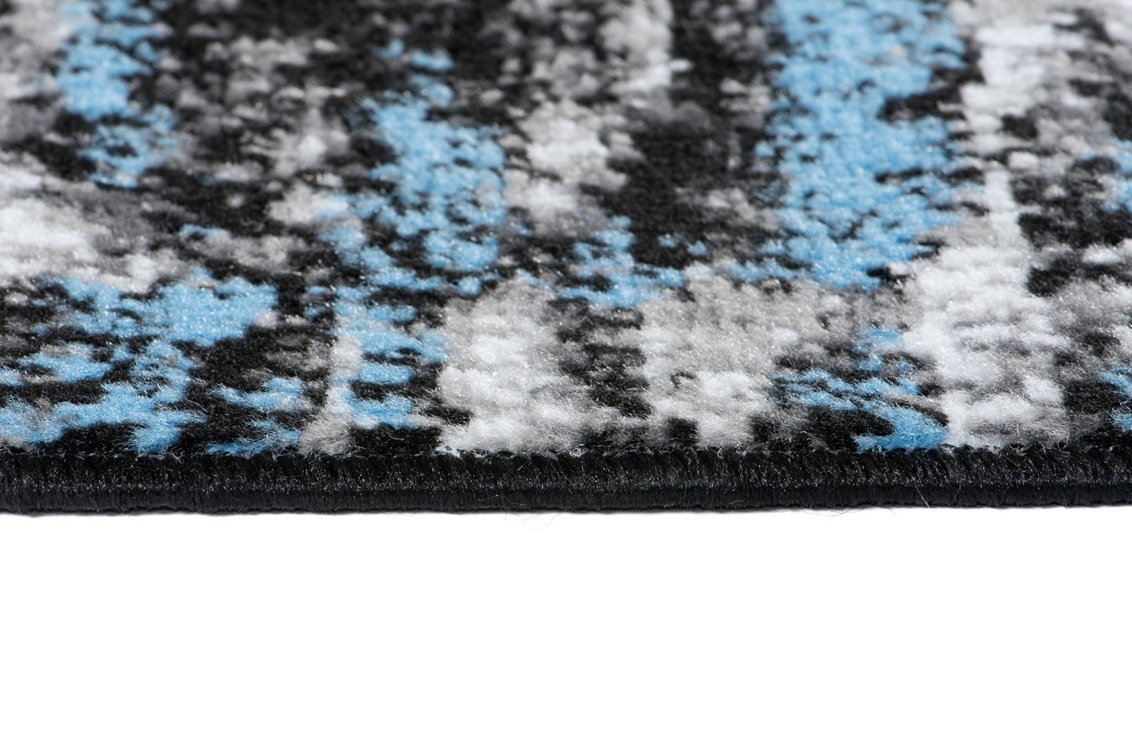 Mazovia Läufer Retro Abstrakt Anthrazit Blau Flur, Schlafzimmer, Diele, Fußbodenheizung – Bild 4 von 5