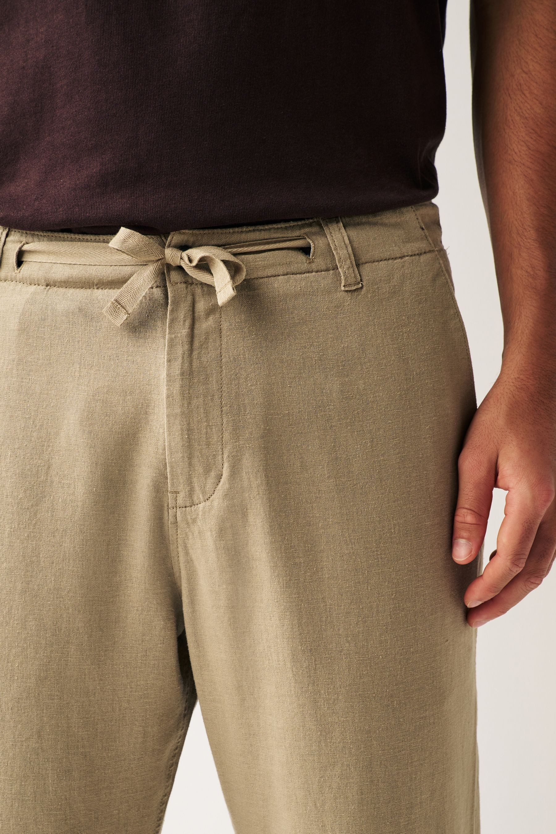 Next Stoffhose Hose mit Kordelzug aus Leinenmischung (1-tlg)