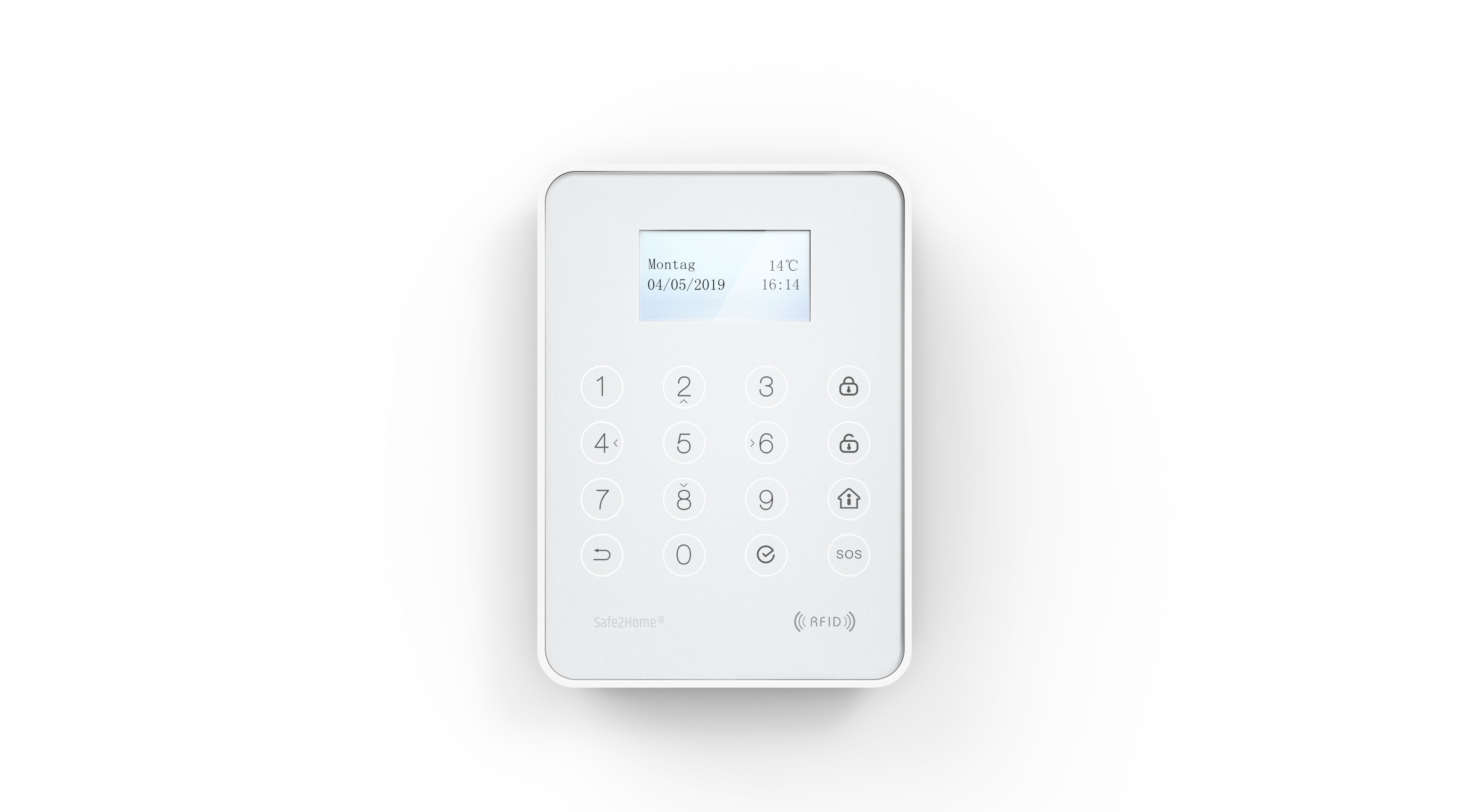 Safe2Home Für Funk Alarmanlage Serie SP310 – Bedienteil mit RFID Reader Alarmanlage (Tasten/Bedienfeld)
