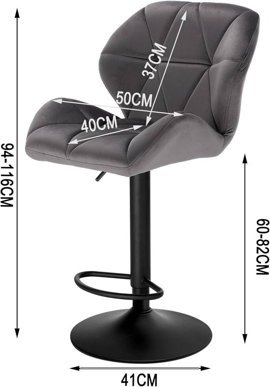 Woltu Barhocker (Set, 2 St), Tresenhocker Designer Hocker mit Rückenlehne