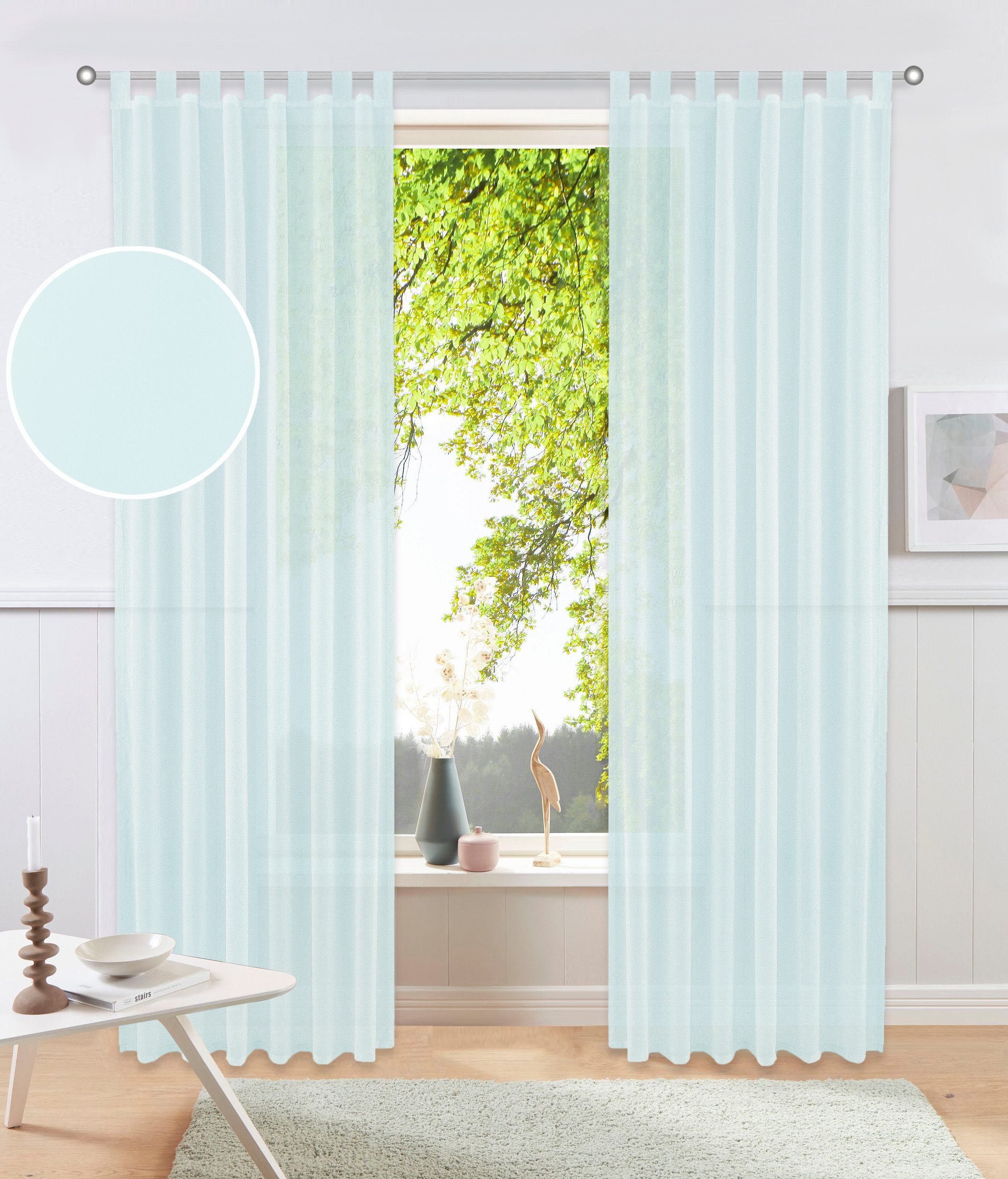 OTTO home Gardine XANA (1 St), Schlaufen, transparent, Voile, Bestseller, einfarbig, 1 Schal, pflegeleicht, preiswert!