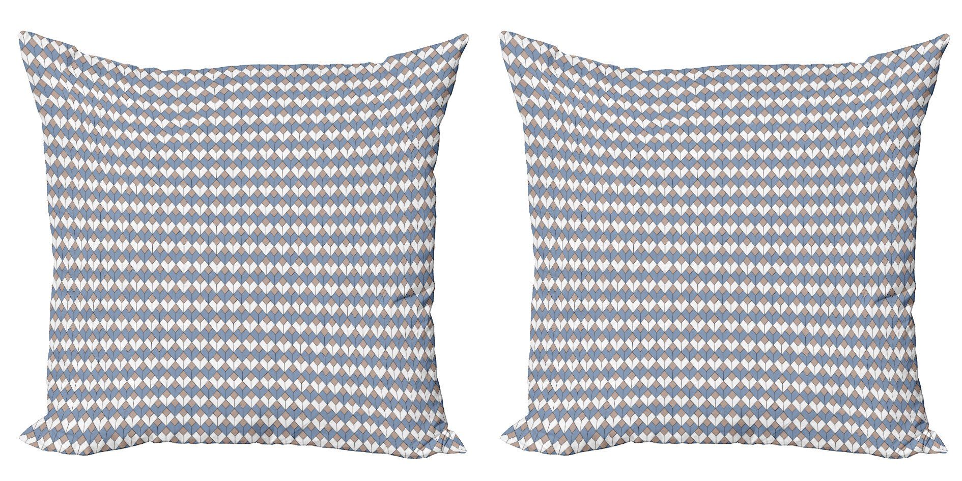 Kissenbezüge Modern Accent Doppelseitiger Digitaldruck, Abakuhaus (2 Stück), Geometrisch Verschachtelte Diamant-Linie