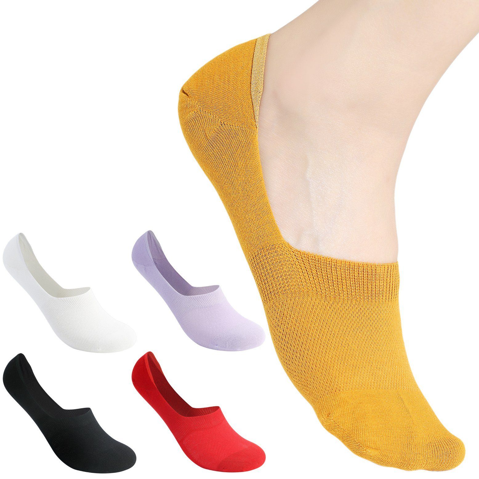 immer Kurzsocken Socken Füßlinge Damen und Herren, 5er Pack (5-Paar)  elastisch, atmungsaktiv, klimaregulierend