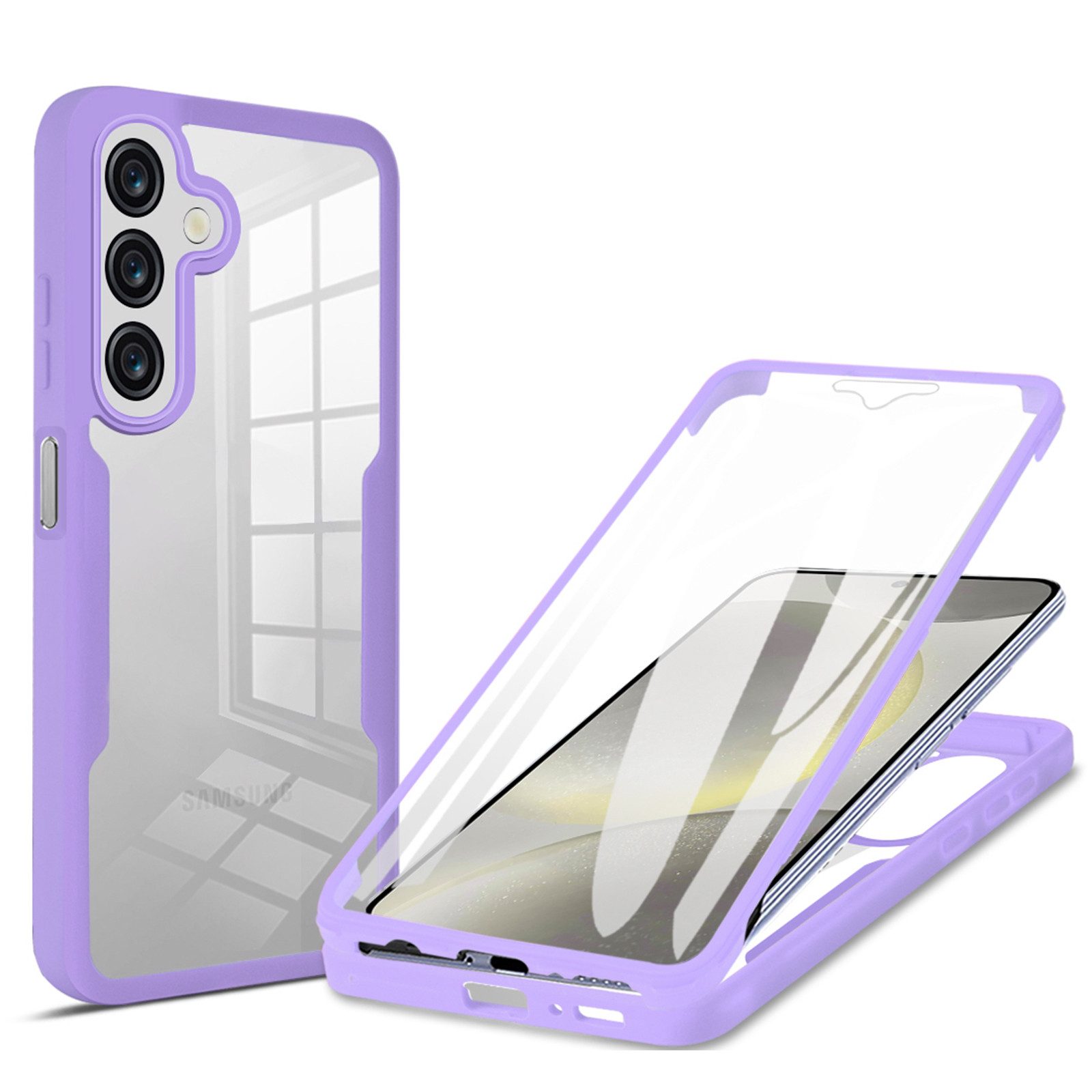 betterfon Handyhülle für Samsung A16 2-teiliges 360° TPU Schutzcase, 2-teiliges 360 Grad Case mit Rundumschutz und Displayschutz