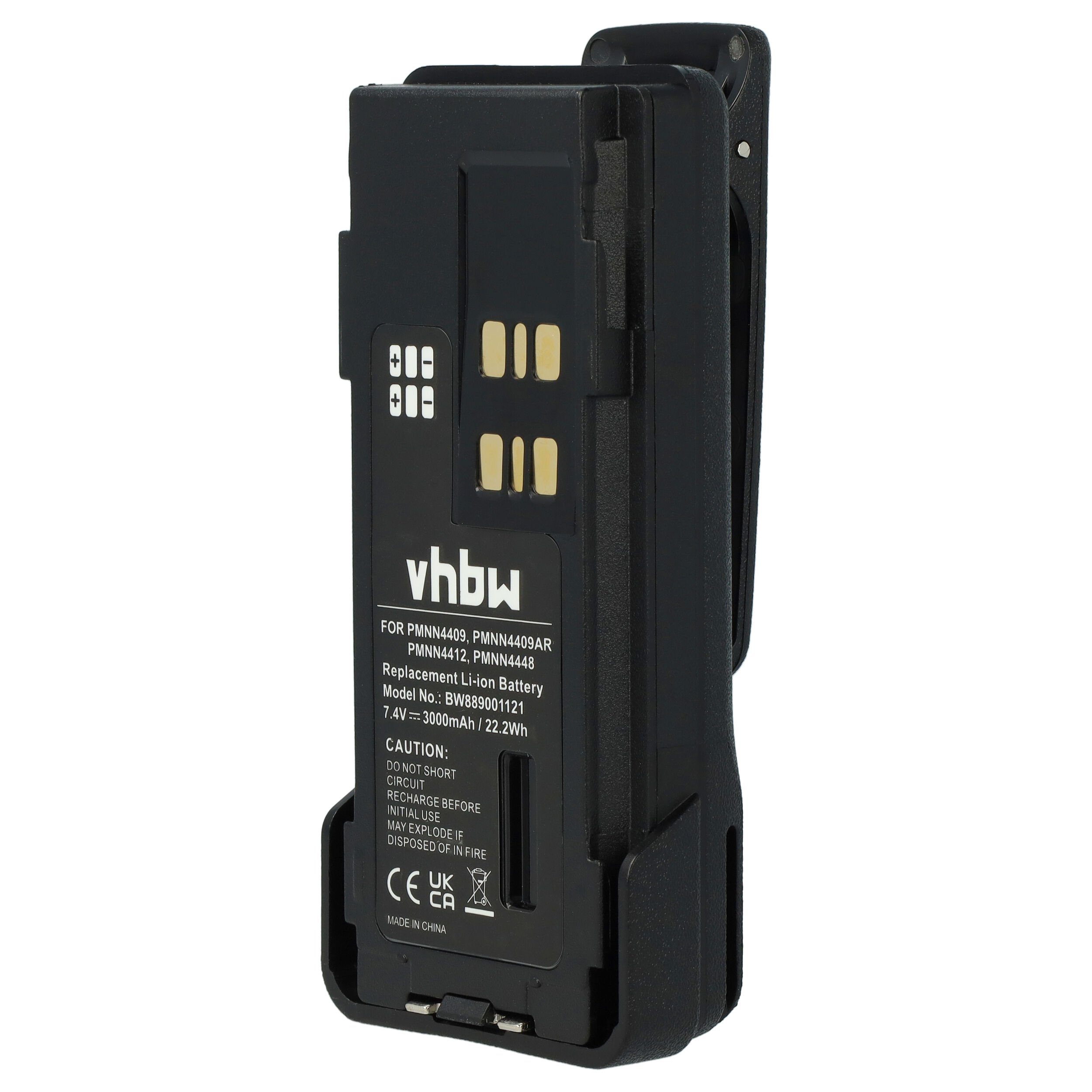 vhbw kompatibel mit Motorola XPR7550, XPR7550e, XPR7580e, XPR7500, XPR7580 Akku Li-Ion 3000 mAh (7,4 V)