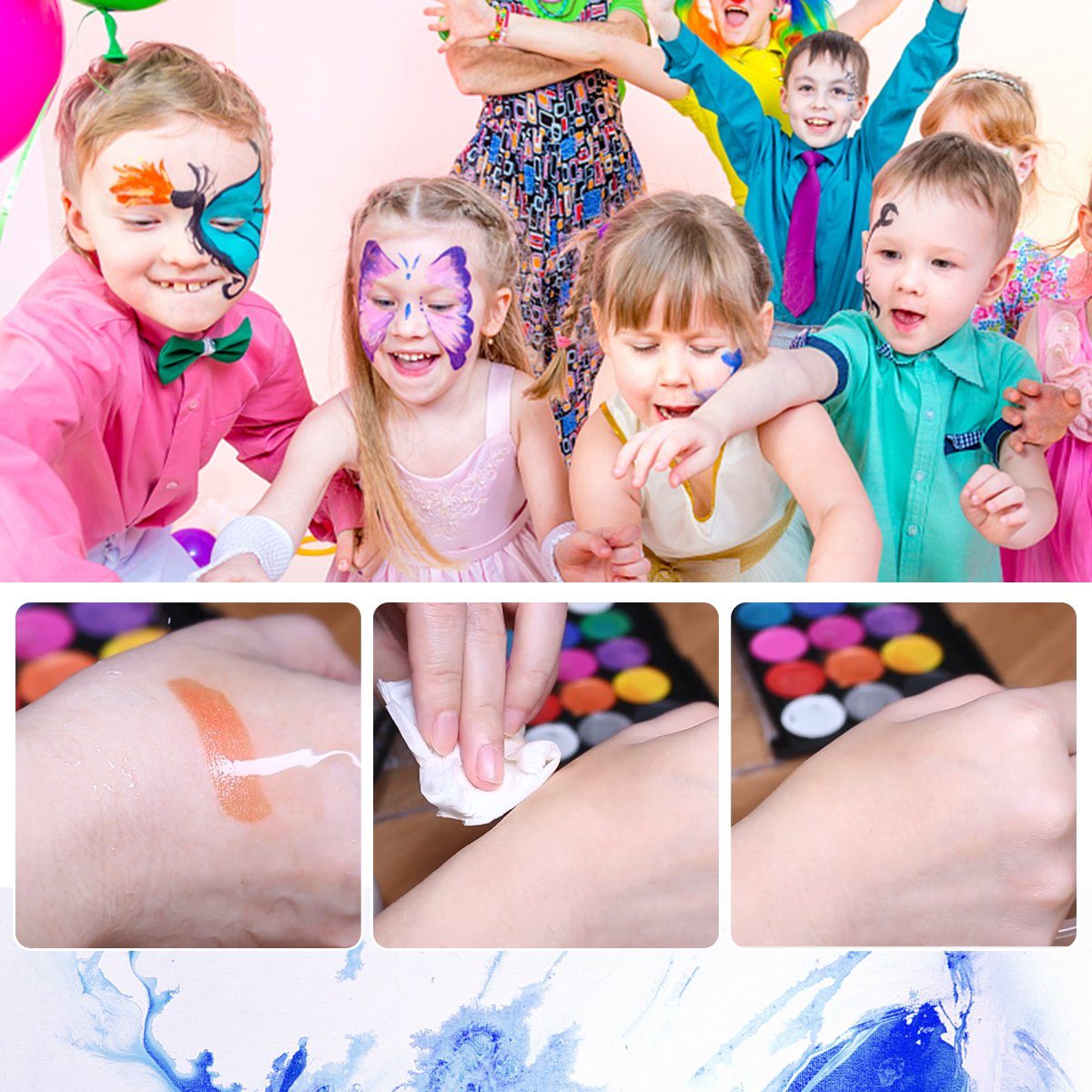 NASUM Make-up Palette Children's Make-up for Creative Face Painting, especially compatible make-up for children
