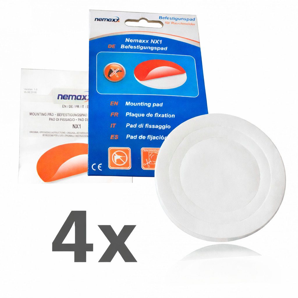 NEMAXX Rauchmelder Befestigungspad Ø 80 mm Original Rauchmelder (Montage ohne Bohren – Decke/Wand – kein Bohrloch nötig)