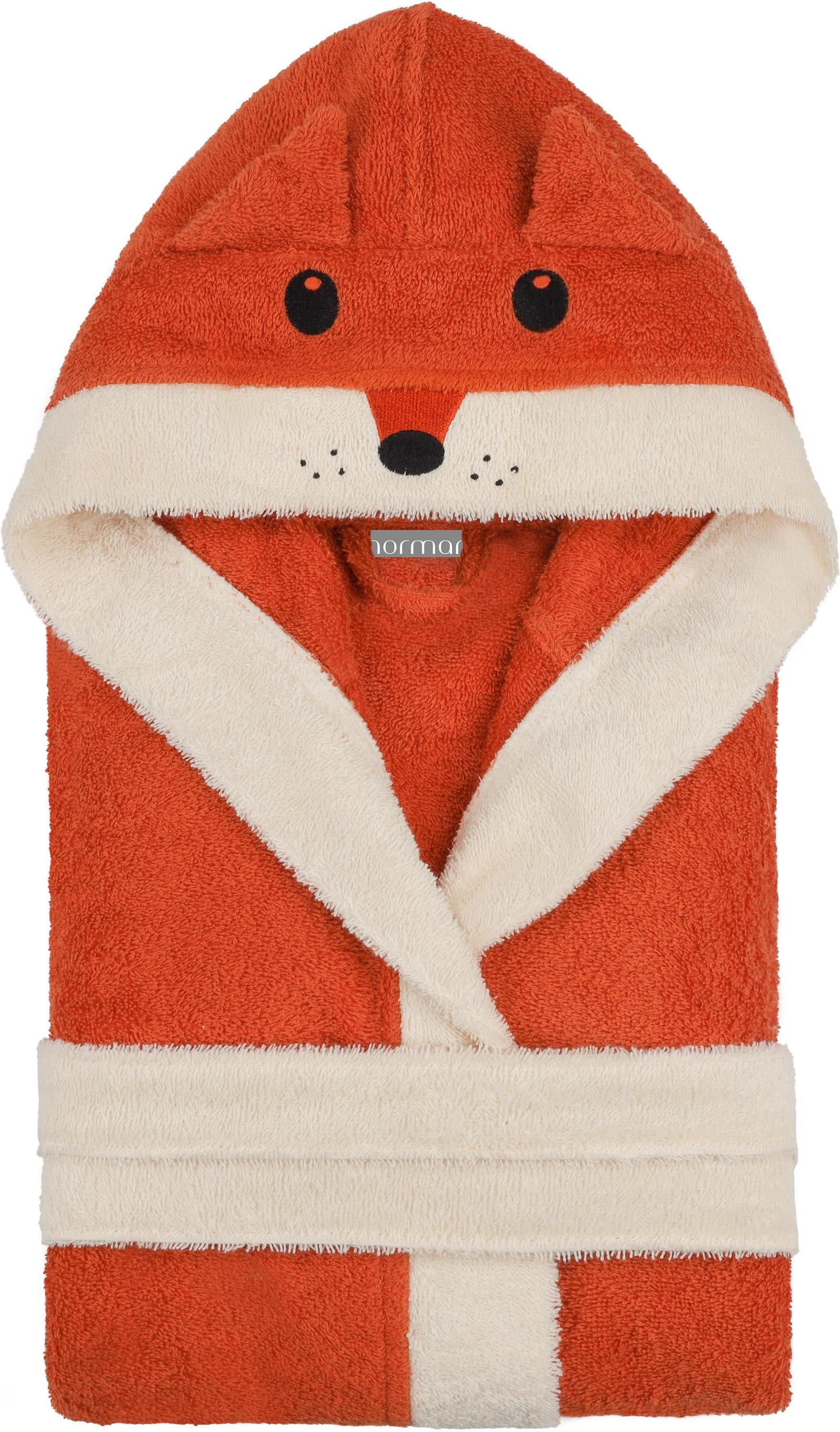 normani Kinderbademantel Kinder Bademantel aus Bio-Baumwolle Malia, Bio-Baumwolle, Kapuze, Bindegürtel, Kinder Bademantel aus weichem und schadtsofffreiem Mater – Bild 2 von 5