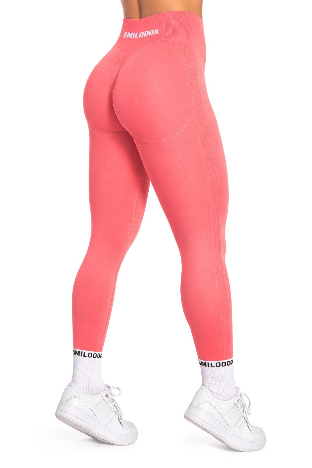 Smilodox Leggings Cetrina, Push Up Scrunch Leggings mit Schriftzug Fitness & Alltag Seamless, High Waist, Scrunch Sporthose, Atmungsaktiv, Blickdicht