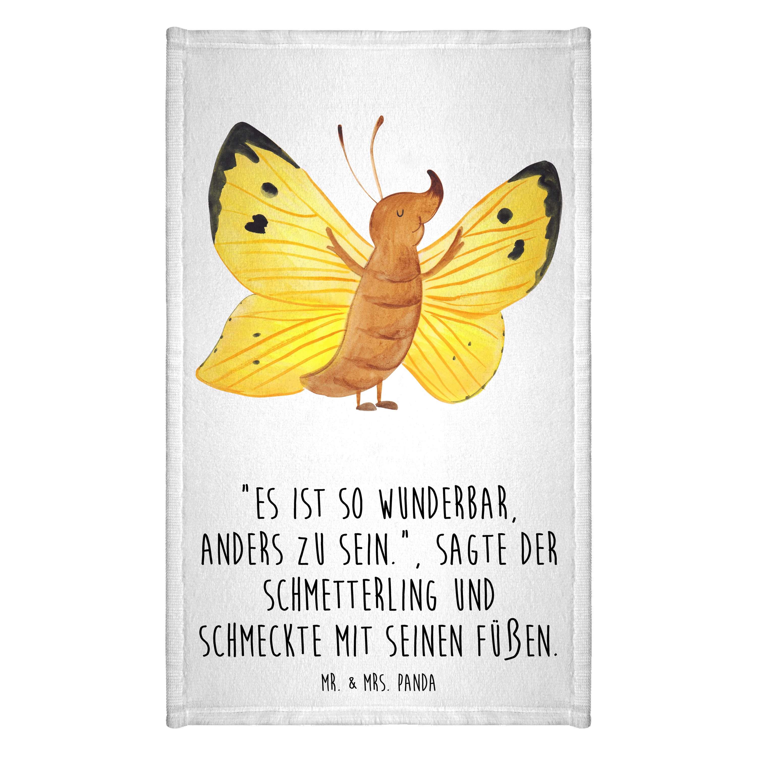 Handtuch Schmetterling Zitronenfalter - Weiß - Geschenk, Kinder Handtuch, Frot