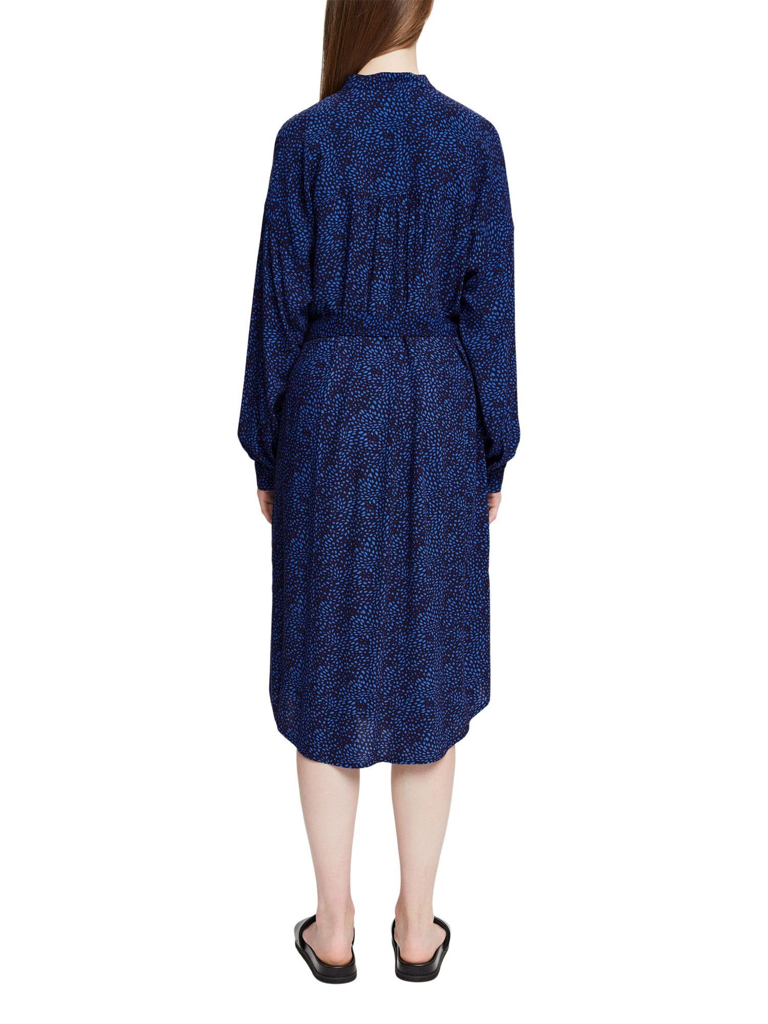 und Muster LENZING™ Esprit ECOVERO™ NAVY Kleid NEW Minikleid mit Gürtel,
