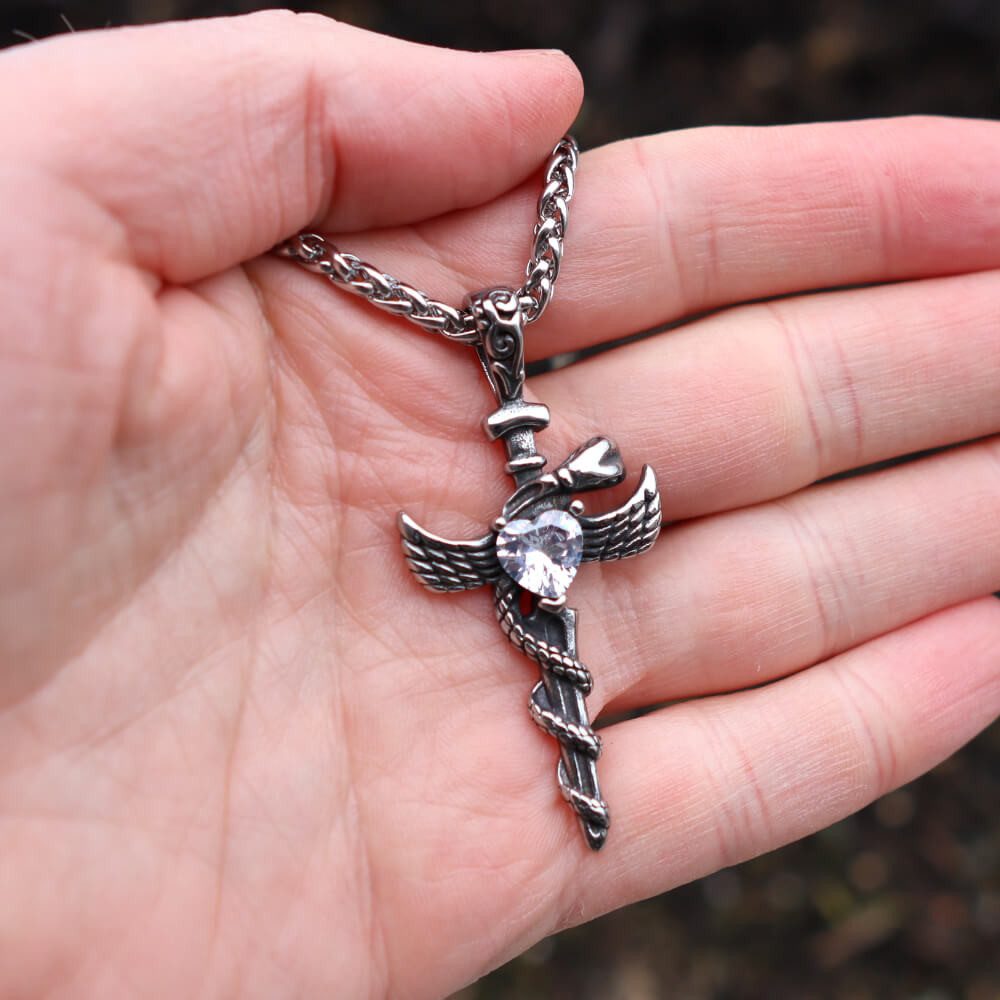 DALMARO Kette mit Anhänger Lederkette Edelstahlkette 316L SCHLANGENKREUZ, H günstig online kaufen