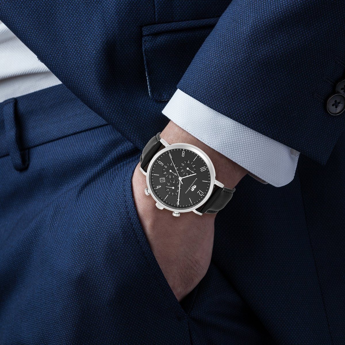 Rhodenwald & Söhne Chronograph Arakon schwarz Arakon, mit Echtleder-Armband