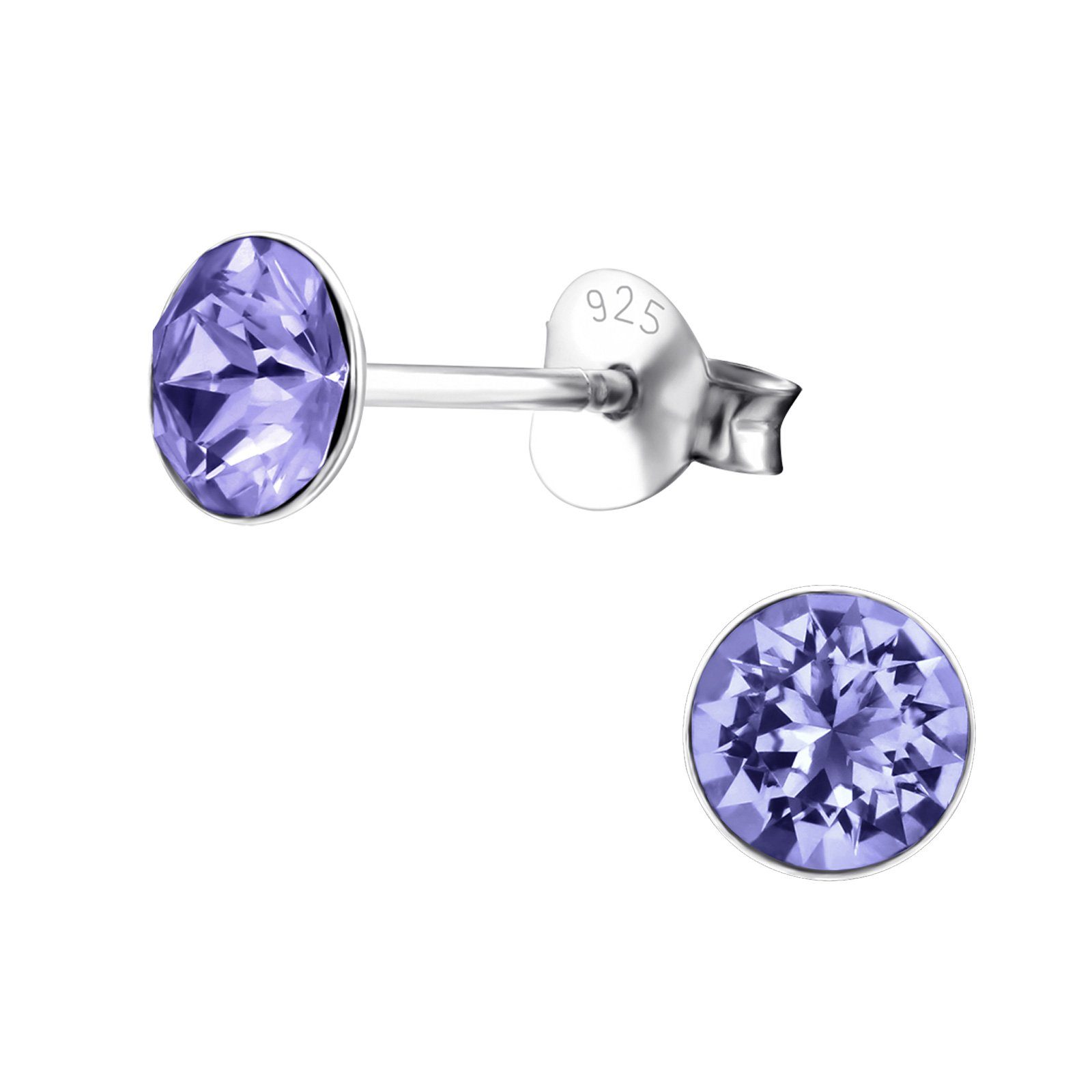 ALEXANDER YORK Paar Ohrstecker KRISTALL 5 mm lila, 2-tlg. (Ohrstecker)