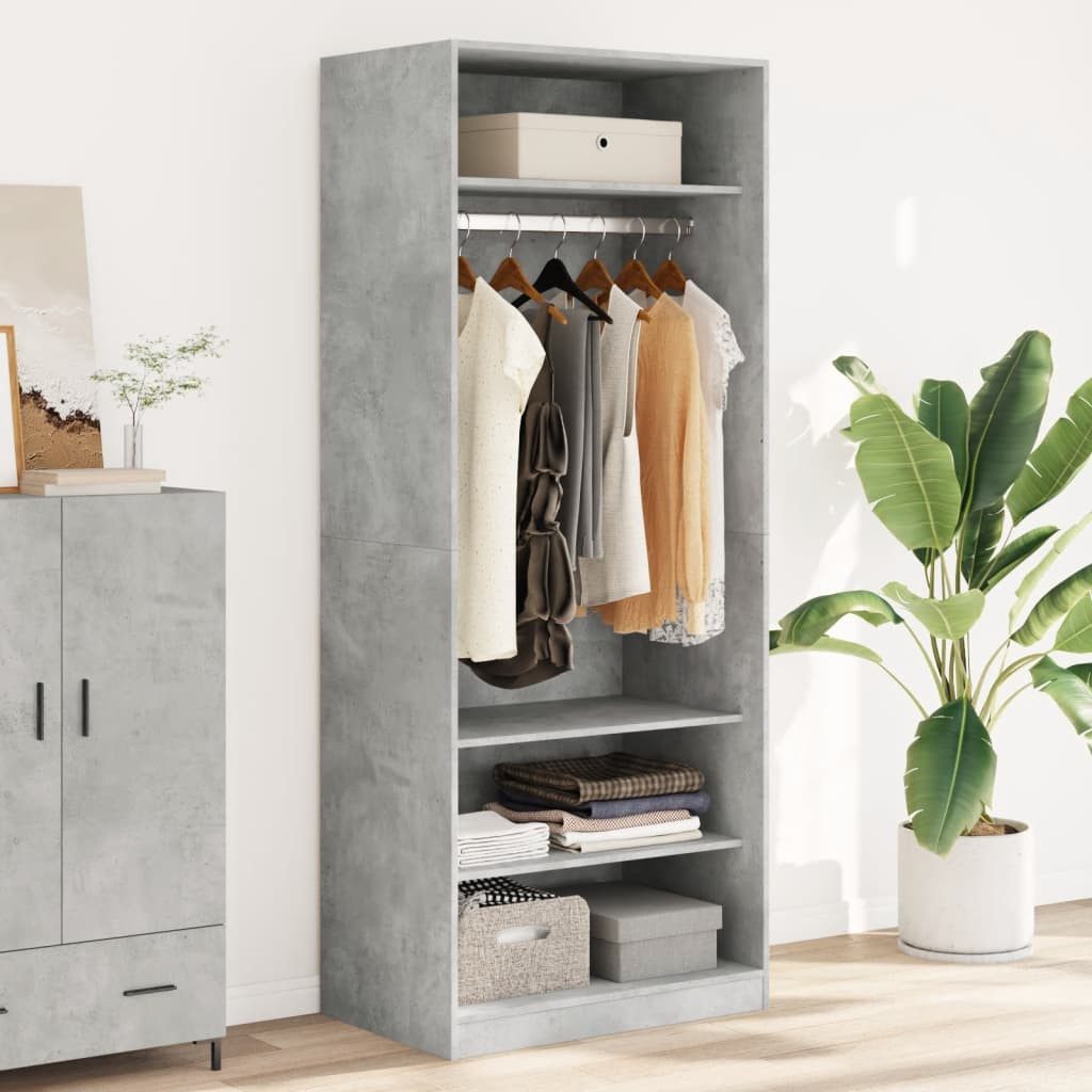 vidaXL Kleiderschrank Kleiderschrank Betongrau 80x50x200 cm Spanplatte günstig online kaufen