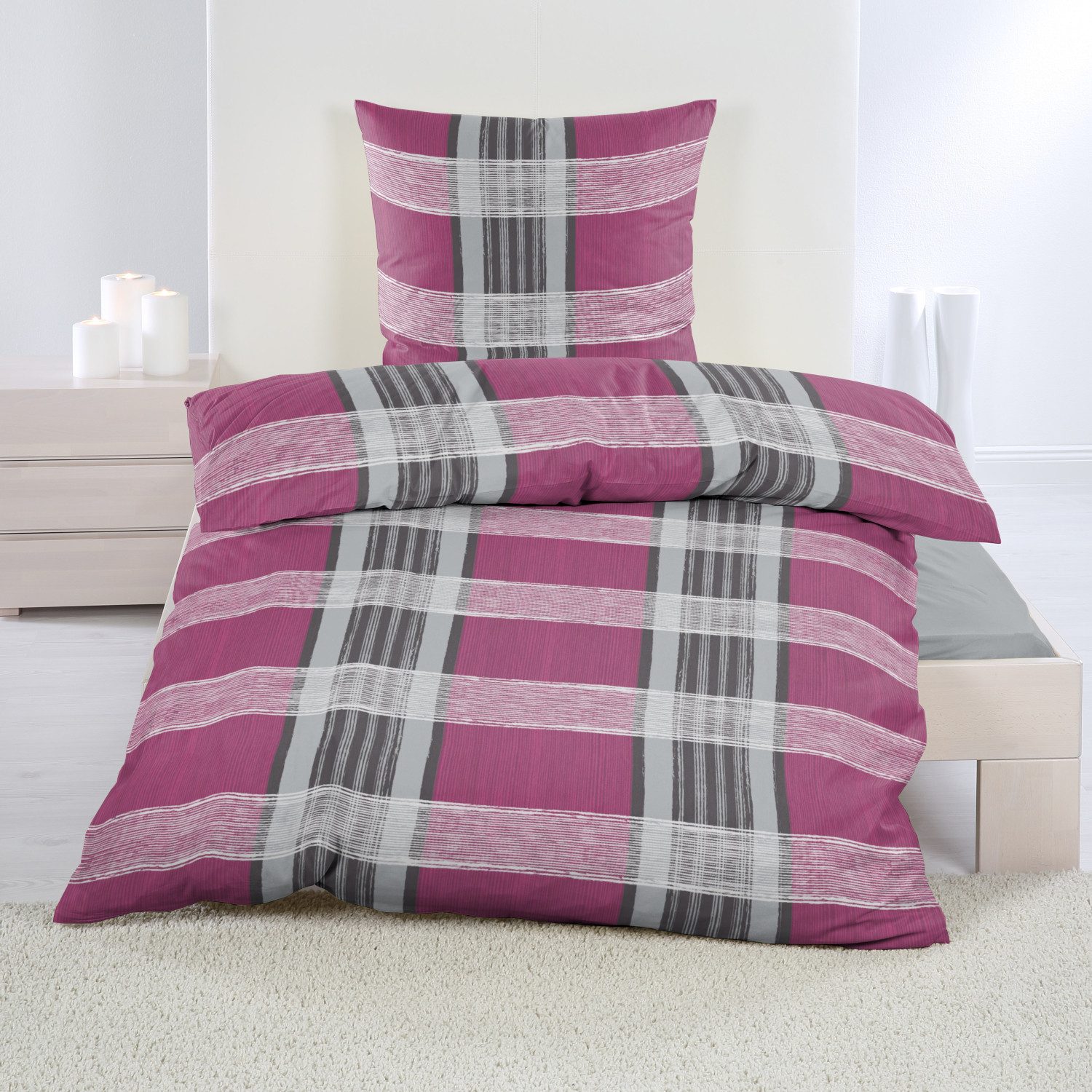 Dreamhome Bettwäsche Thermo Fleece kuschelig weiche Winterbettwäsche, Thermo Fleece, 2 teilig, Für Allergiker geeignet, pflegeleicht, angenehm weicher Stoff
