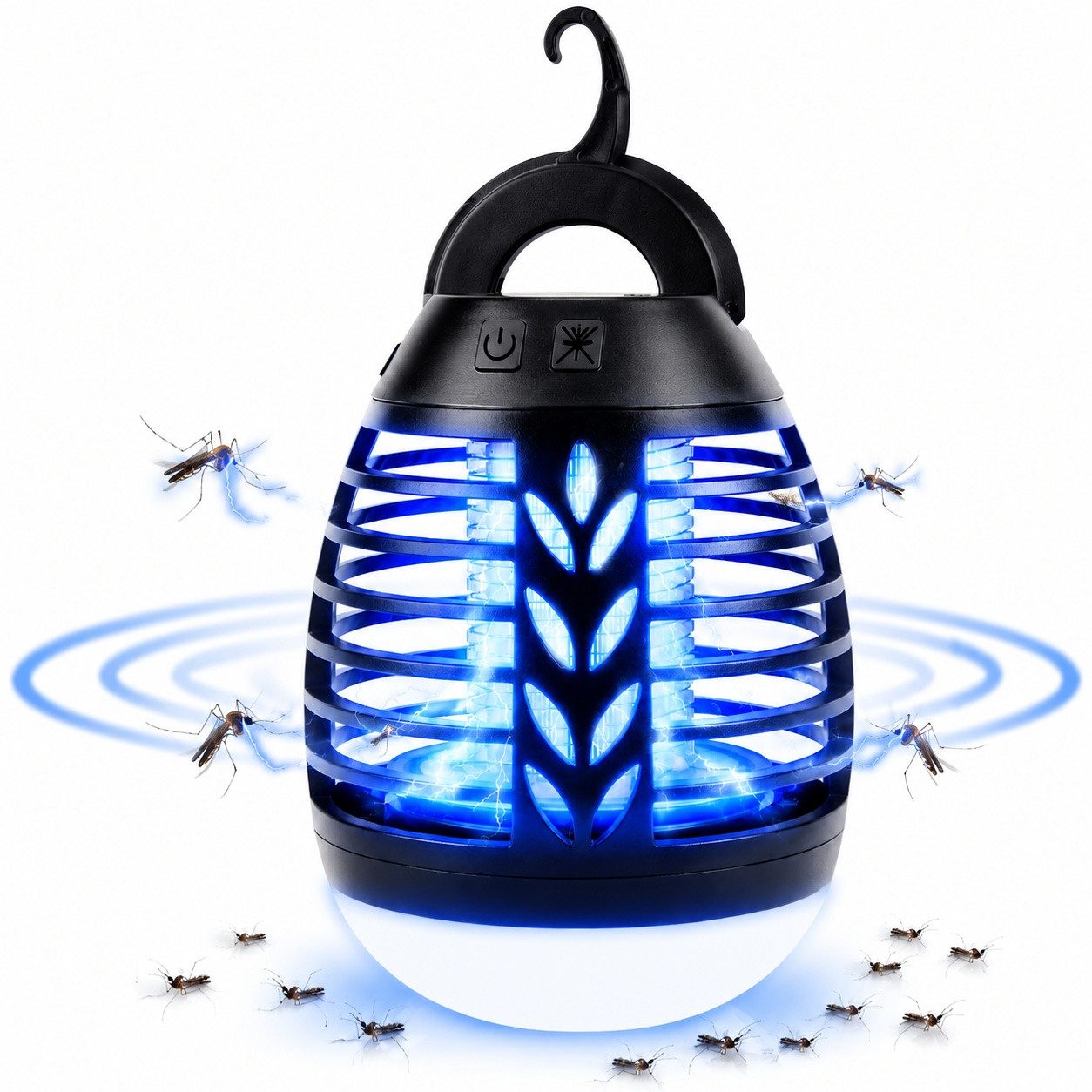 Fofile Insektenvernichter LED Mückenlampe USB Wiederaufladbar 3 Beleuchtungsmodi Wasserdicht, Tragbarer Insektenvernichter, für Indoor und Outdoor
