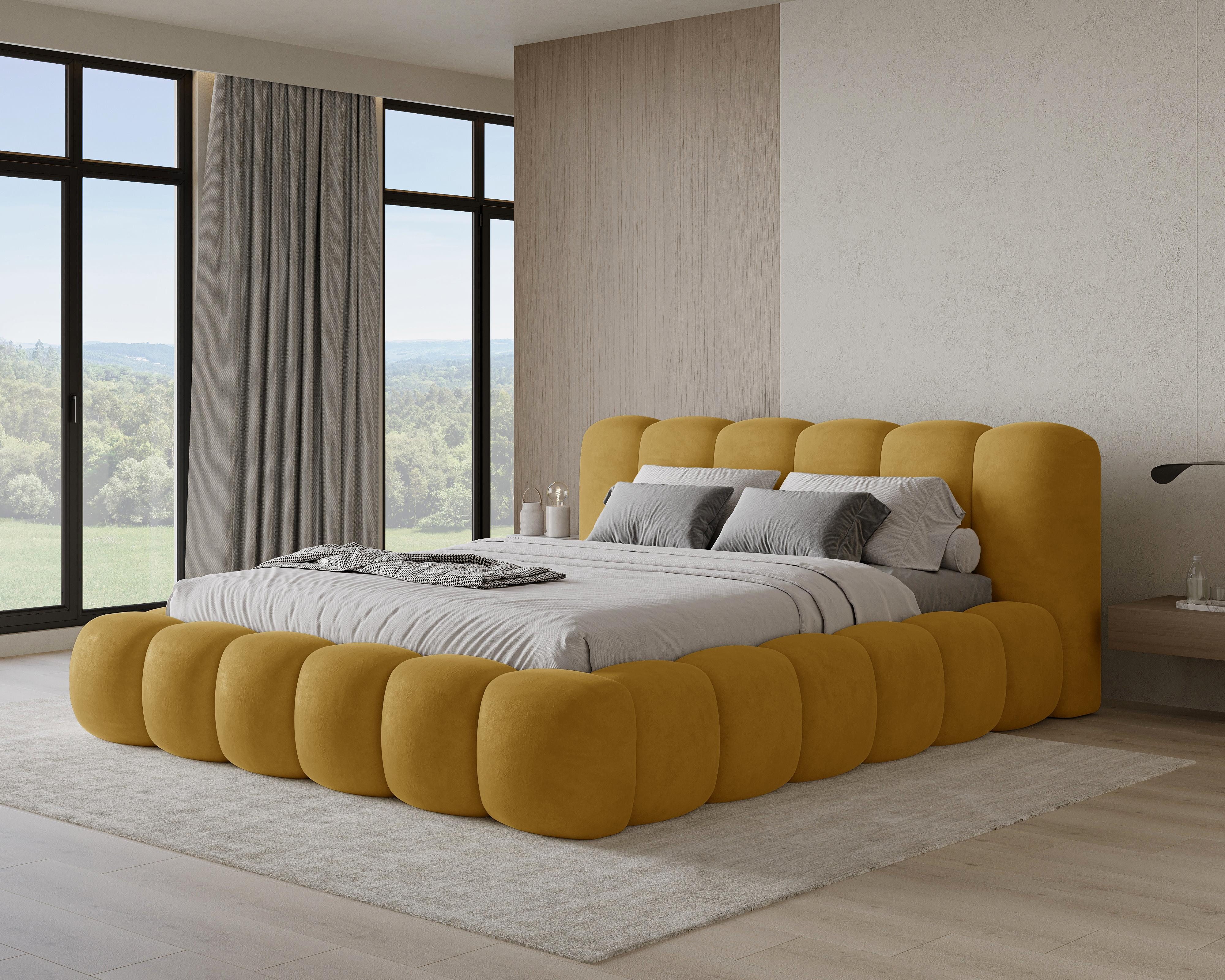 Chilly Möbel Polsterbett Stoff mit Stauraum und Hubfunktion Holzrahmen (Boxbett ohne Matratze in vielen Farben, 1-tlg., 140x200 160x200 180x200 200x200cm), gepolstertem Kopfteil Bettkasten modern