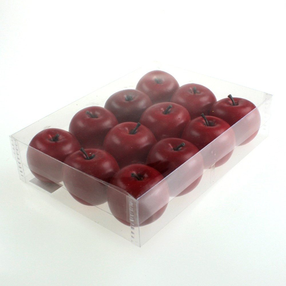 Kunstpflanze Deko-Apfel Rot 6,5cm 12St Künstliche Früchte Weihnachtsdeko, 12 Stück, Viana, Höhe 6.5 cm