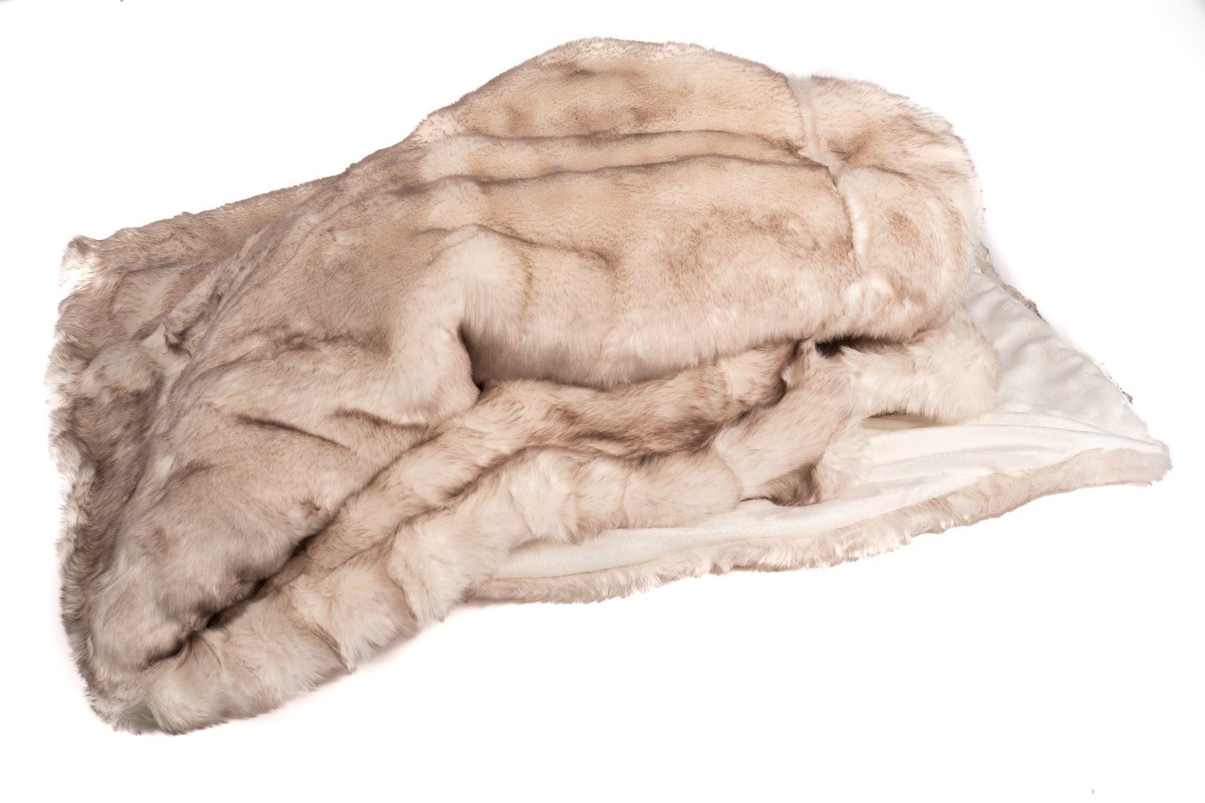 Wohndecke Polar Fuchs weiss-grau melierte Felldecke, Ritter Decken | Wohndecken