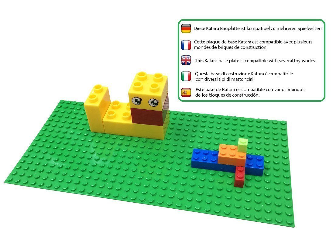 Katara Grundbauplatte 32x32 Noppen, verschiedene Farben Konstruktionsspielsteine, (1er Set), Grün, 100% Kompatibel Sluban, Papimax, Q-Bricks, LEGO®