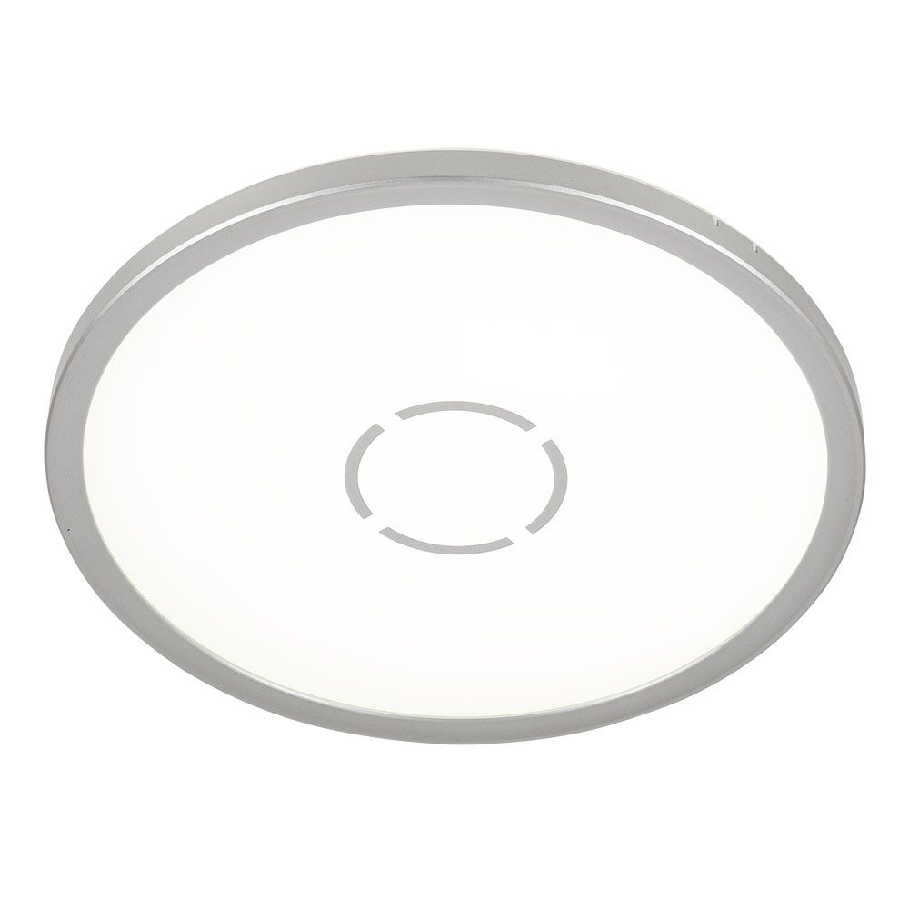 Briloner Leuchten LED Deckenleuchte, LED-Leuchtmittel fest verbaut, Neutralweiß, Deckenlampe Deckenleuchte LED Backlight Wohnzimmerlampe silber D 19 cm